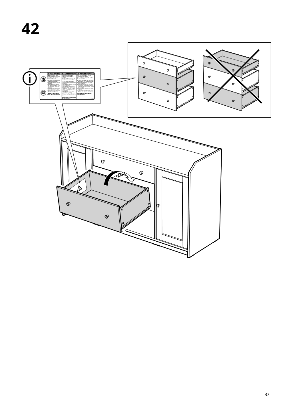 Assembly instructions for IKEA Hauga sideboard gray | Page 37 - IKEA HAUGA sideboard 304.569.08