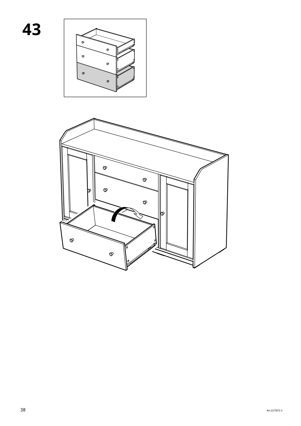 Assembly instructions for IKEA Hauga sideboard gray | Page 38 - IKEA HAUGA storage combination 093.884.45