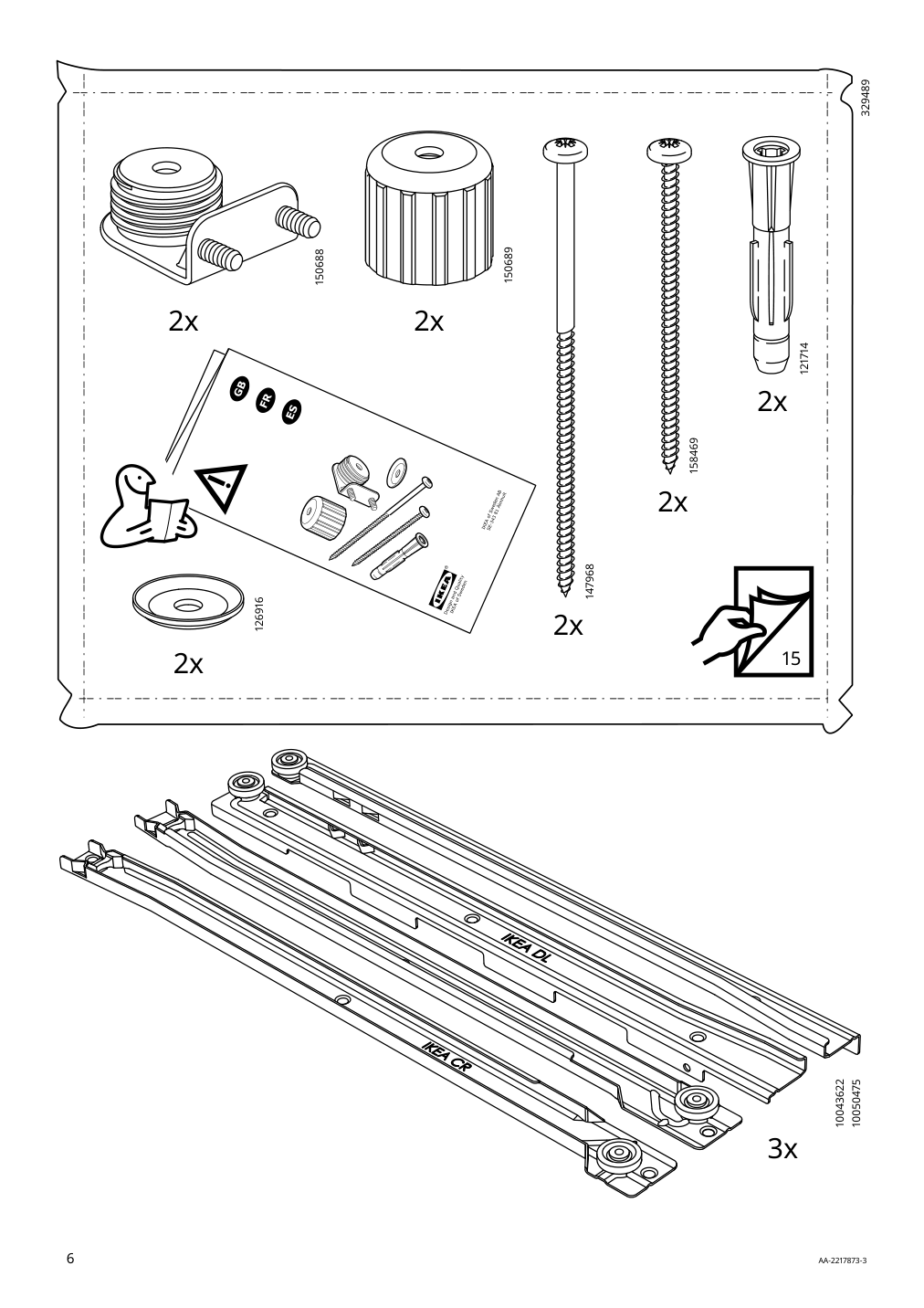 Assembly instructions for IKEA Hauga sideboard gray | Page 6 - IKEA HAUGA storage combination 093.884.45