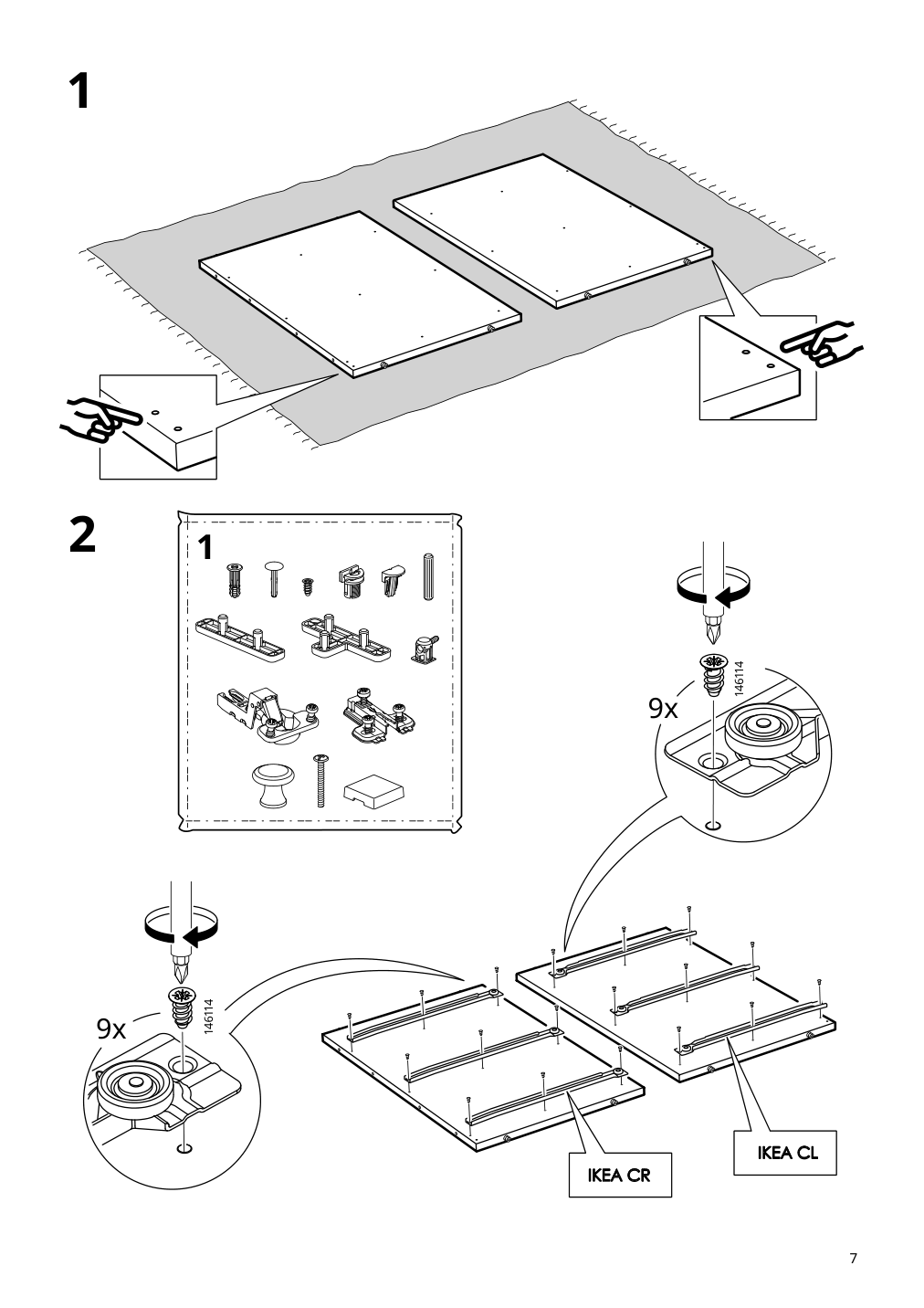 Assembly instructions for IKEA Hauga sideboard gray | Page 7 - IKEA HAUGA sideboard 304.569.08