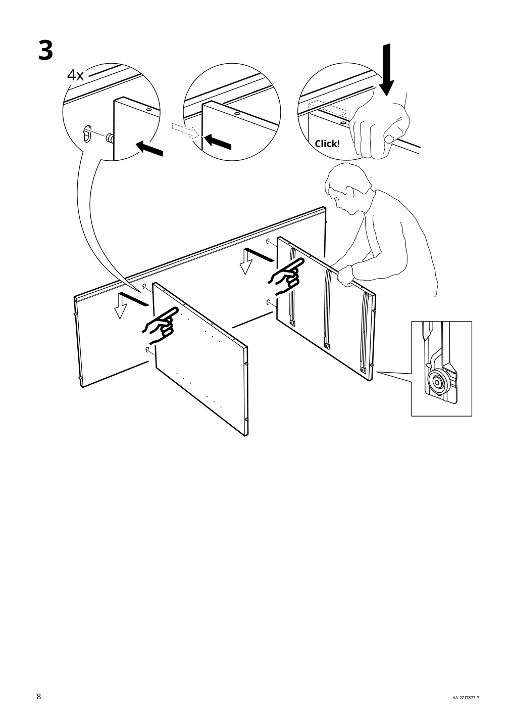 Assembly instructions for IKEA Hauga sideboard gray | Page 8 - IKEA HAUGA sideboard 304.569.08