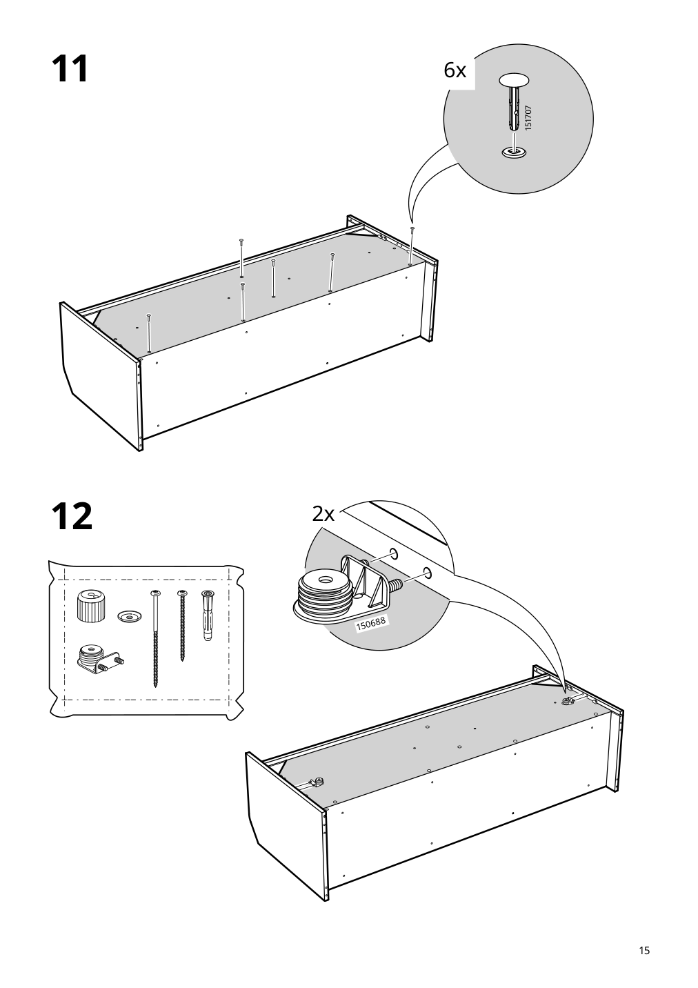 Assembly instructions for IKEA Hauga tv unit gray | Page 15 - IKEA HAUGA TV unit 605.657.84