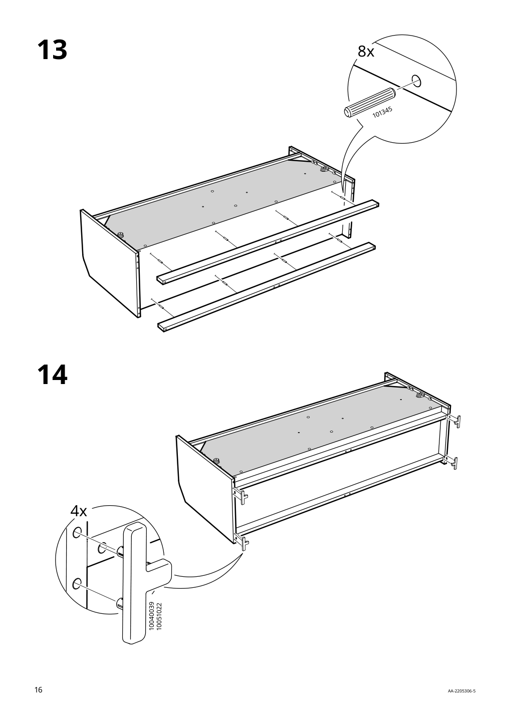 Assembly instructions for IKEA Hauga tv unit gray | Page 16 - IKEA HAUGA TV/storage combination 993.884.41