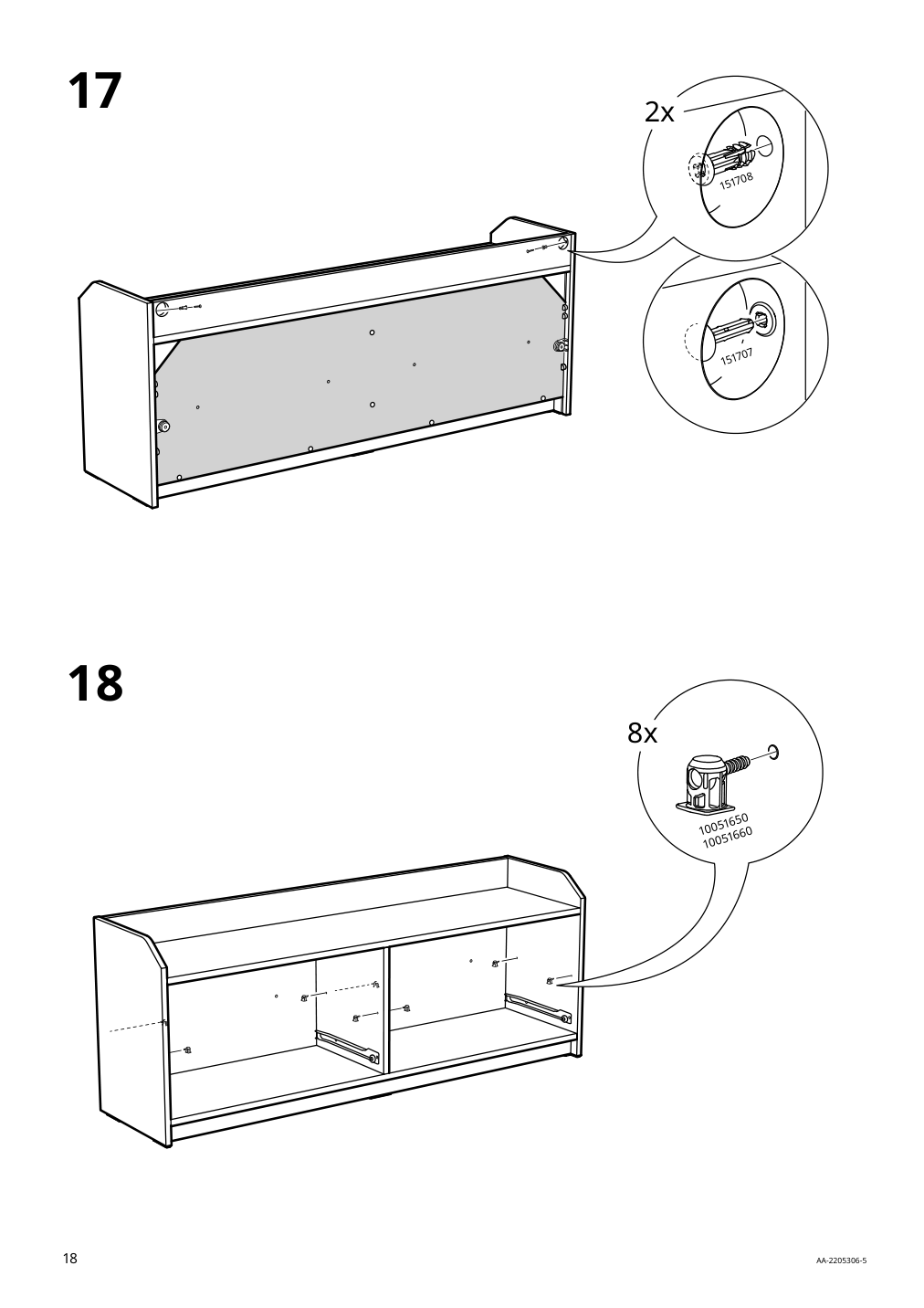 Assembly instructions for IKEA Hauga tv unit gray | Page 18 - IKEA HAUGA TV/storage combination 993.884.41