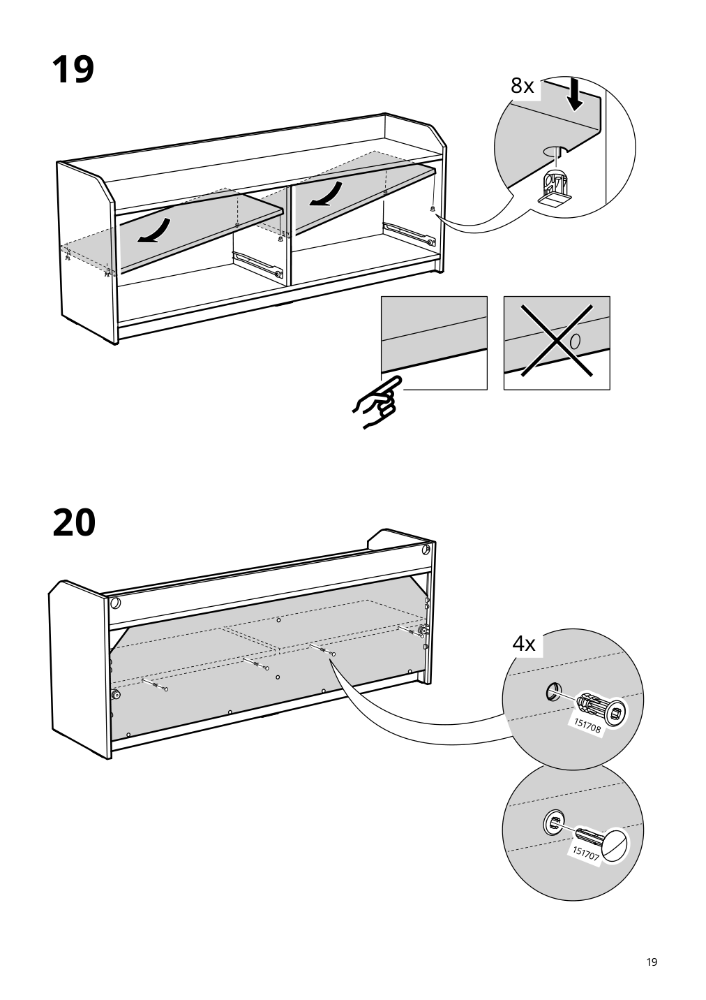 Assembly instructions for IKEA Hauga tv unit gray | Page 19 - IKEA HAUGA TV/storage combination 993.884.41