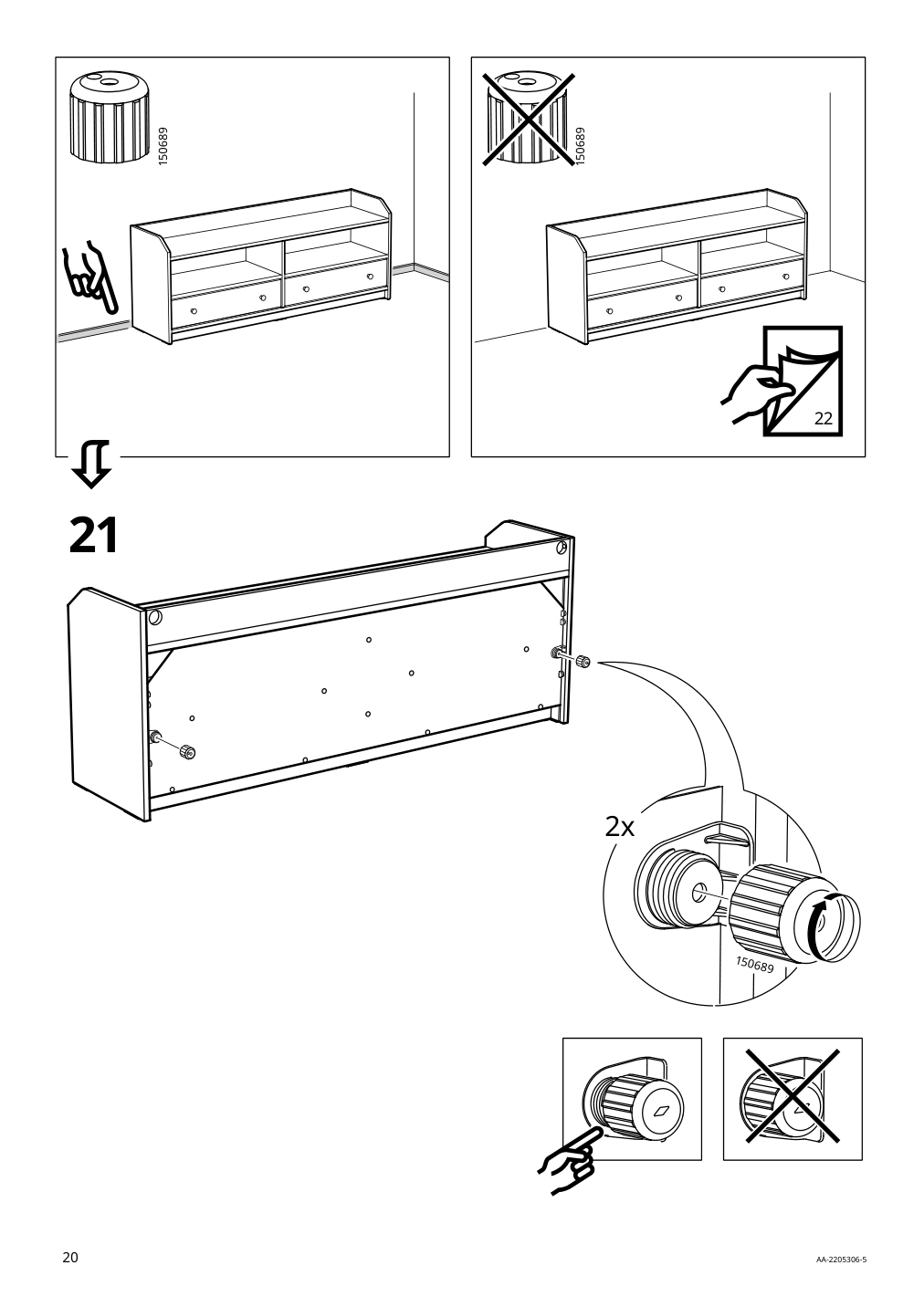 Assembly instructions for IKEA Hauga tv unit gray | Page 20 - IKEA HAUGA TV unit 605.657.84