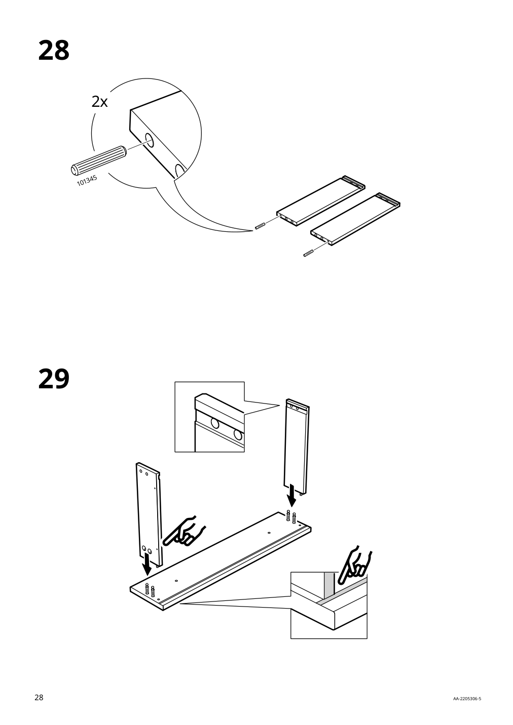 Assembly instructions for IKEA Hauga tv unit gray | Page 28 - IKEA HAUGA TV unit 605.657.84