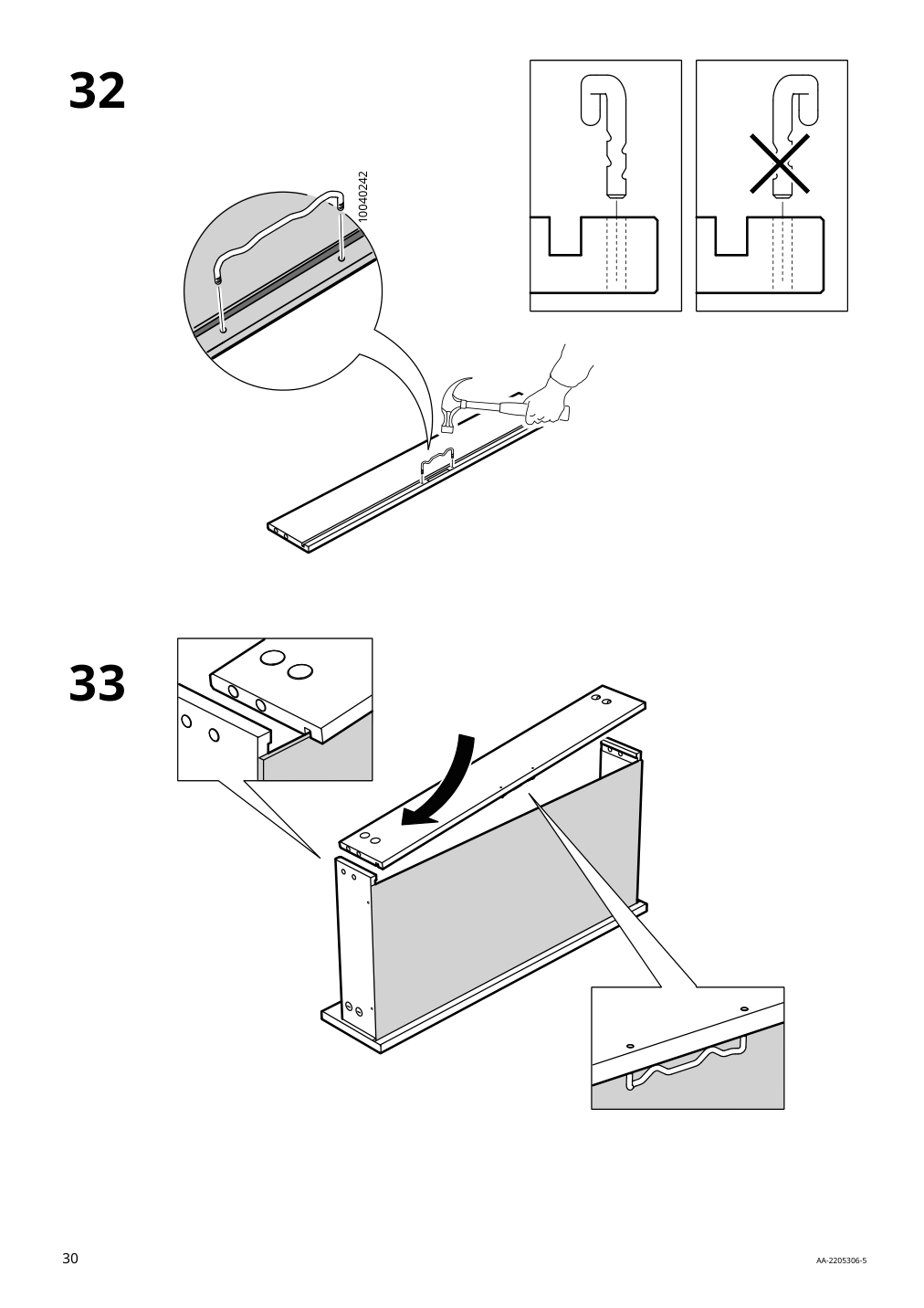 Assembly instructions for IKEA Hauga tv unit gray | Page 30 - IKEA HAUGA TV/storage combination 993.884.41