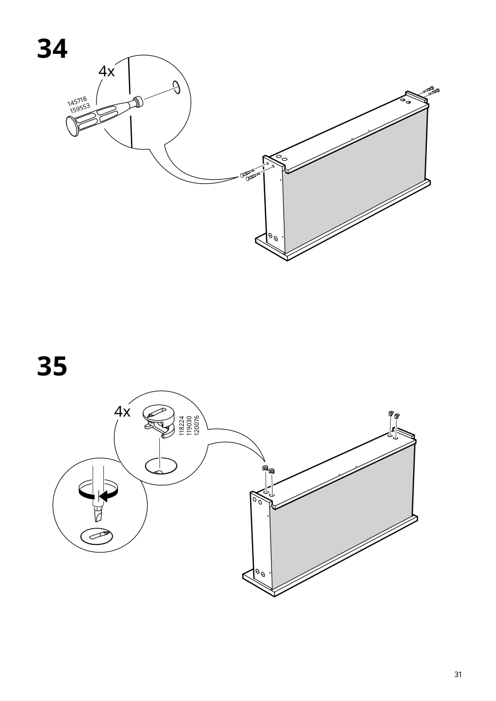 Assembly instructions for IKEA Hauga tv unit gray | Page 31 - IKEA HAUGA TV unit 605.657.84