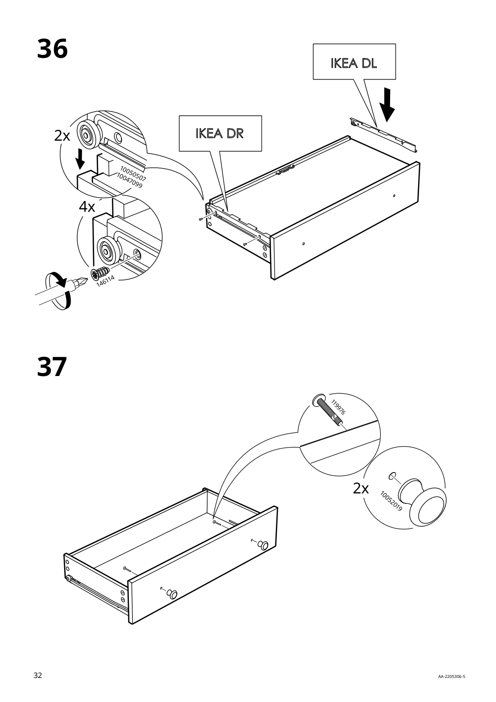 Assembly instructions for IKEA Hauga tv unit gray | Page 32 - IKEA HAUGA TV/storage combination 195.727.25