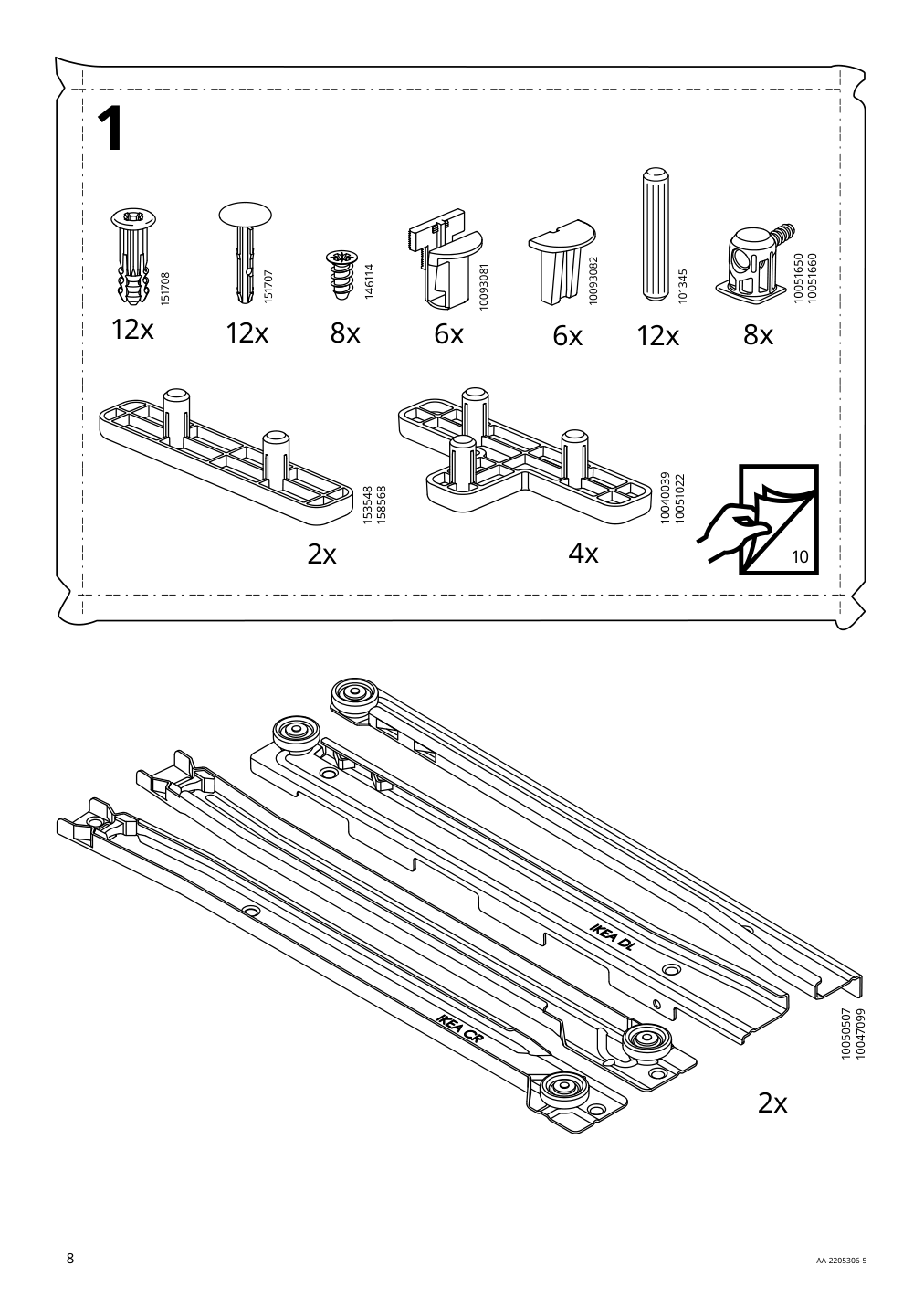 Assembly instructions for IKEA Hauga tv unit gray | Page 8 - IKEA HAUGA TV/storage combination 195.727.25