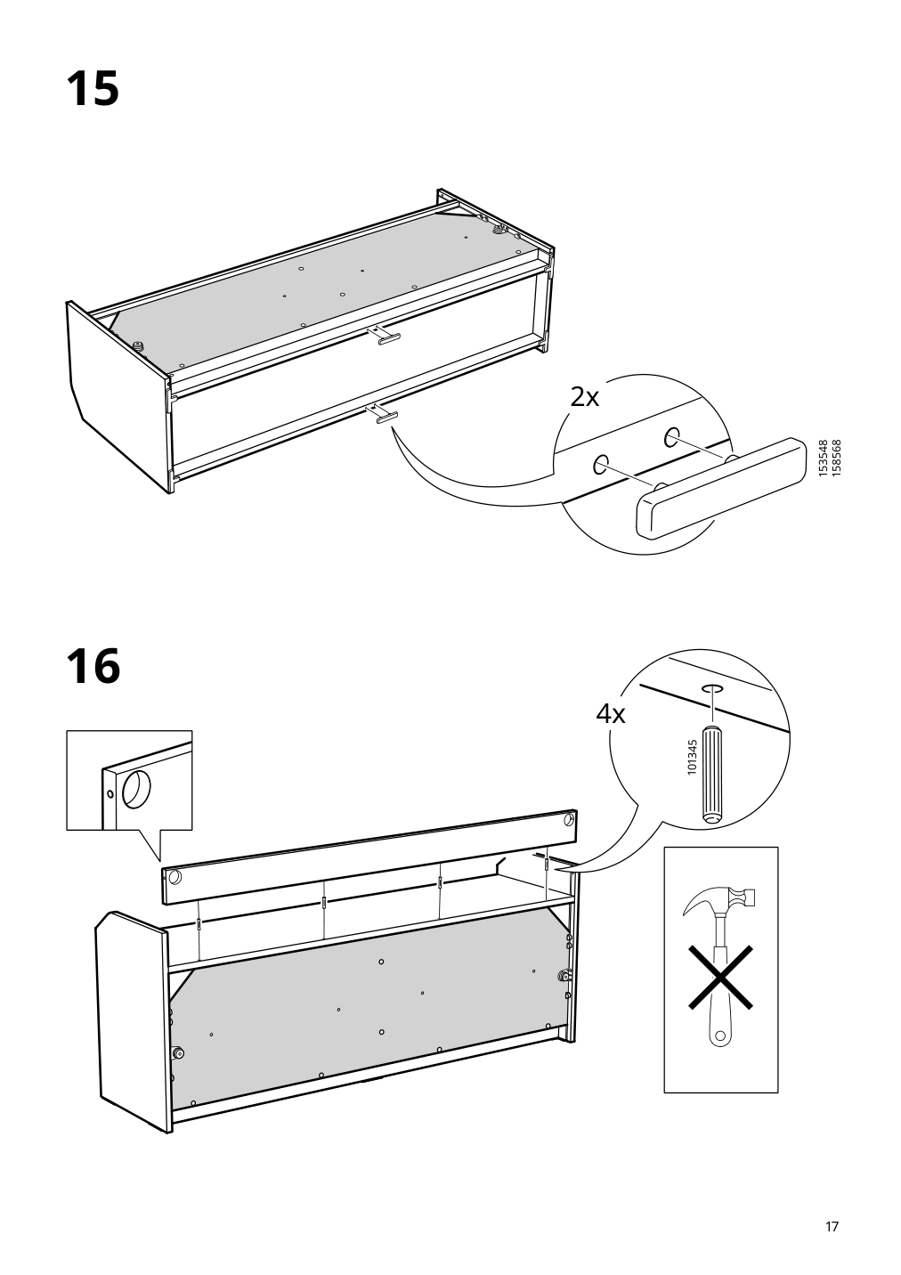 Assembly instructions for IKEA Hauga tv unit white | Page 17 - IKEA HAUGA TV/storage combination 995.727.26