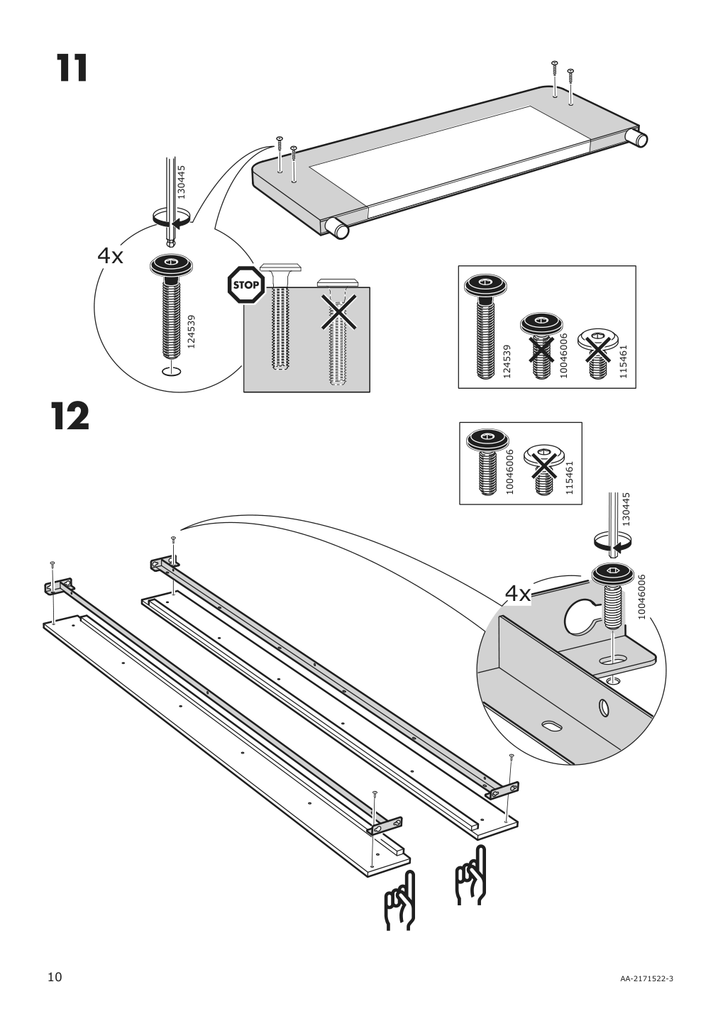 Assembly instructions for IKEA Hauga upholstered bed frame vissle gray | Page 10 - IKEA HAUGA upholstered bed frame 404.500.72