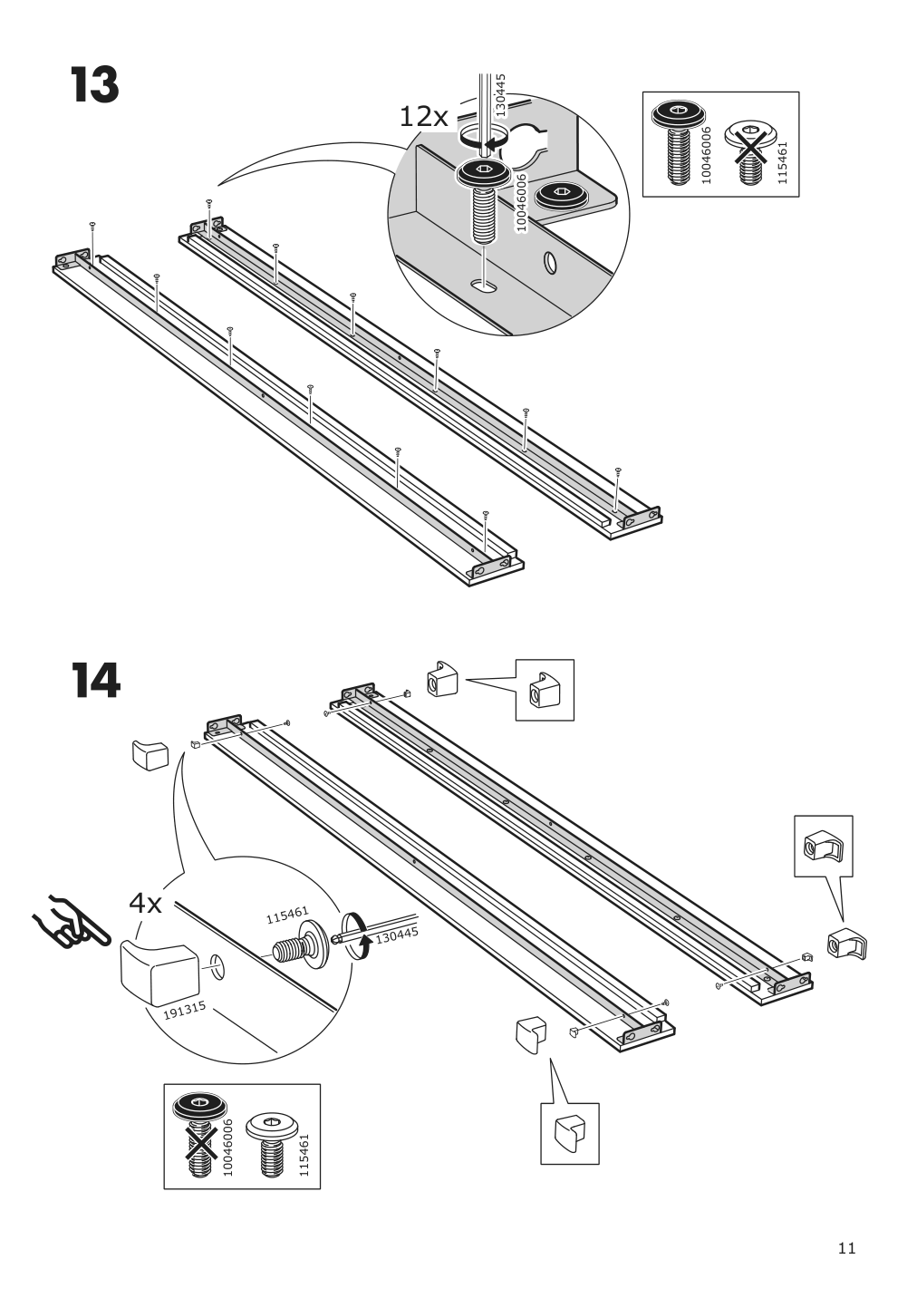 Assembly instructions for IKEA Hauga upholstered bed frame lofallet beige | Page 11 - IKEA HAUGA upholstered bed, 2 storage boxes  593.366.23