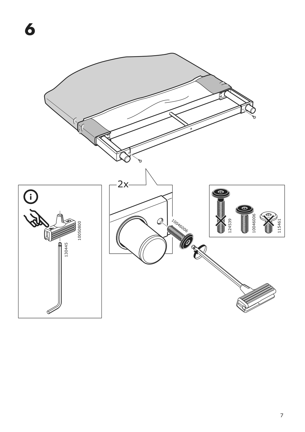 Assembly instructions for IKEA Hauga upholstered bed frame lofallet beige | Page 7 - IKEA HAUGA upholstered bed, 2 storage boxes  593.366.23