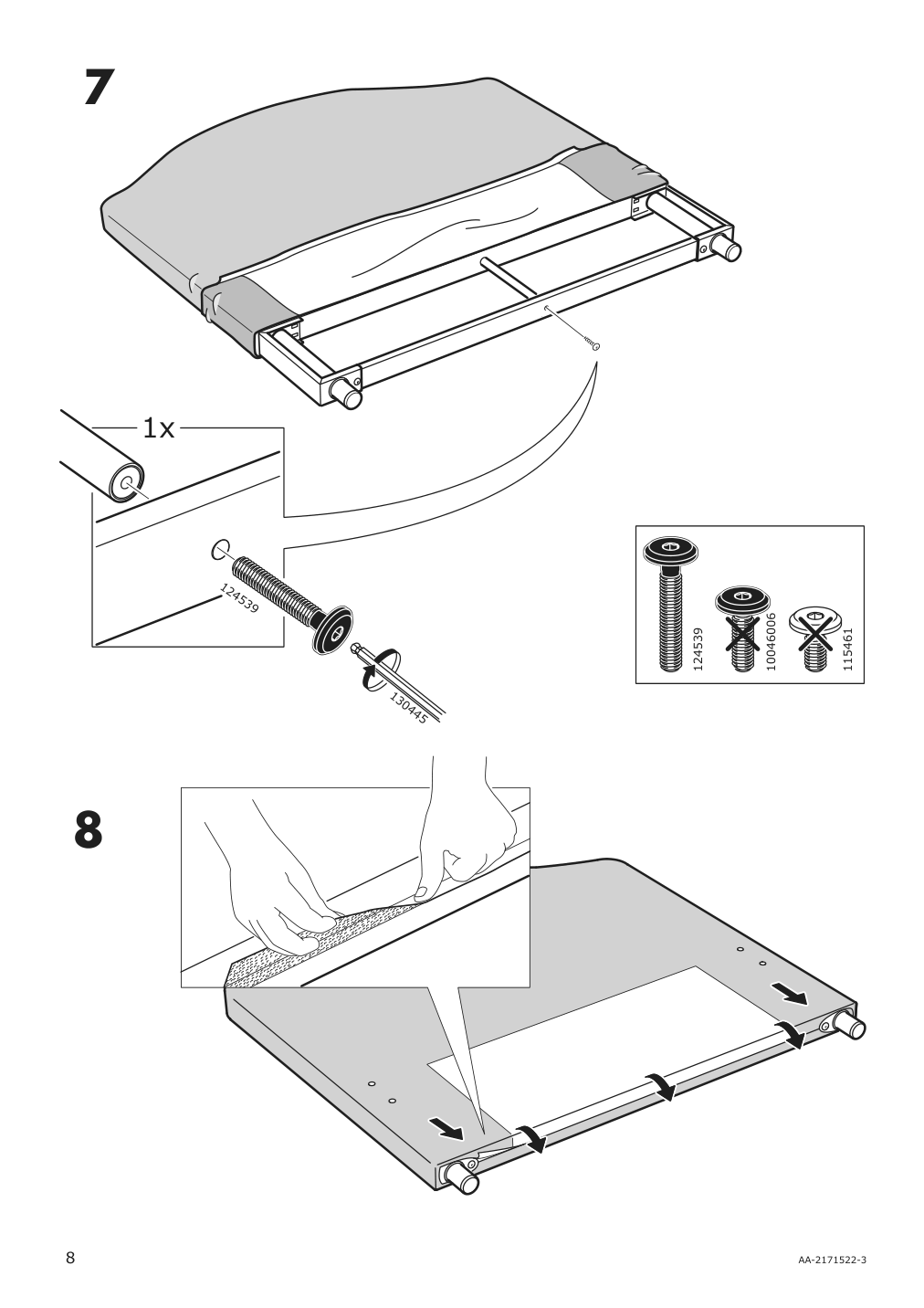 Assembly instructions for IKEA Hauga upholstered bed frame lofallet beige | Page 8 - IKEA HAUGA upholstered bed frame 004.500.69