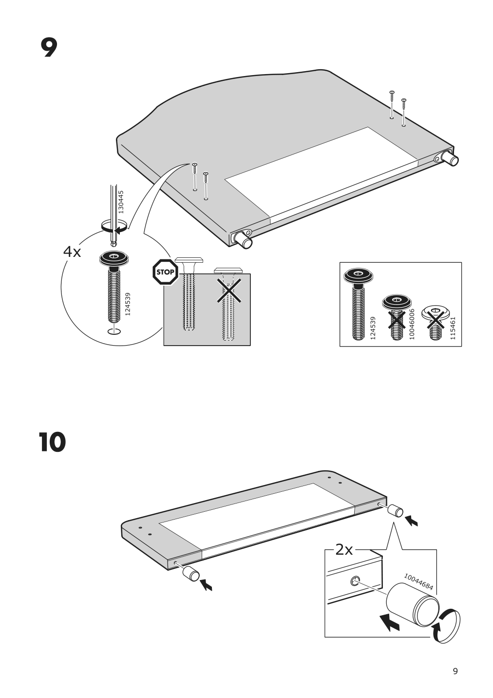 Assembly instructions for IKEA Hauga upholstered bed frame lofallet beige | Page 9 - IKEA HAUGA upholstered bed, 2 storage boxes  593.366.23