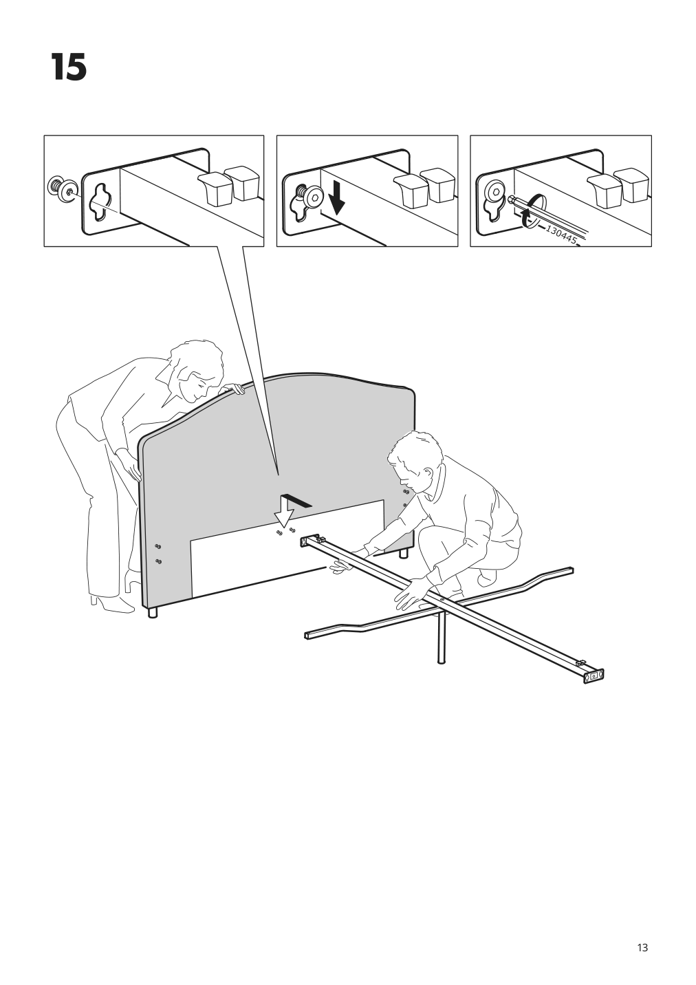 Assembly instructions for IKEA Hauga upholstered bed frame vissle gray | Page 13 - IKEA HAUGA bedroom furniture, set of 2 694.845.09