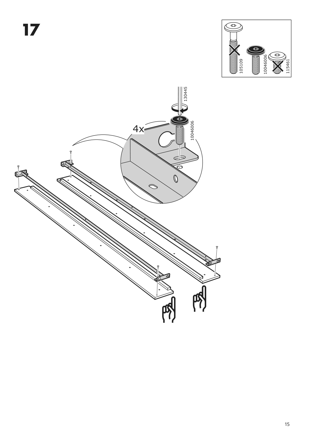 Assembly instructions for IKEA Hauga upholstered bed frame vissle gray | Page 15 - IKEA HAUGA upholstered bed frame 304.463.54