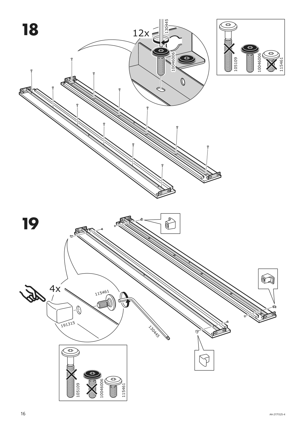 Assembly instructions for IKEA Hauga upholstered bed frame vissle gray | Page 16 - IKEA HAUGA upholstered bed frame 304.463.54