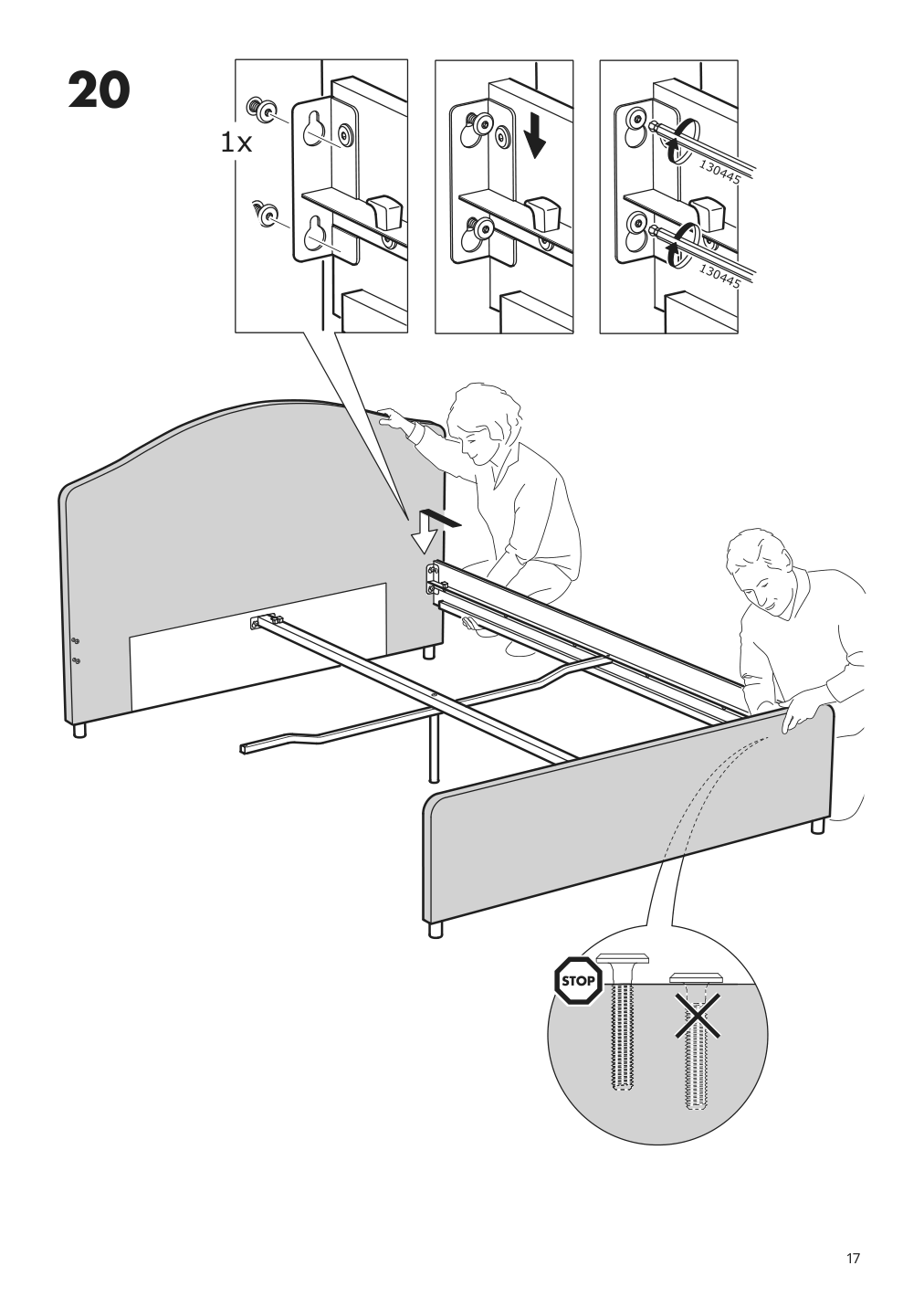 Assembly instructions for IKEA Hauga upholstered bed frame vissle gray | Page 17 - IKEA HAUGA upholstered bed frame 304.463.54