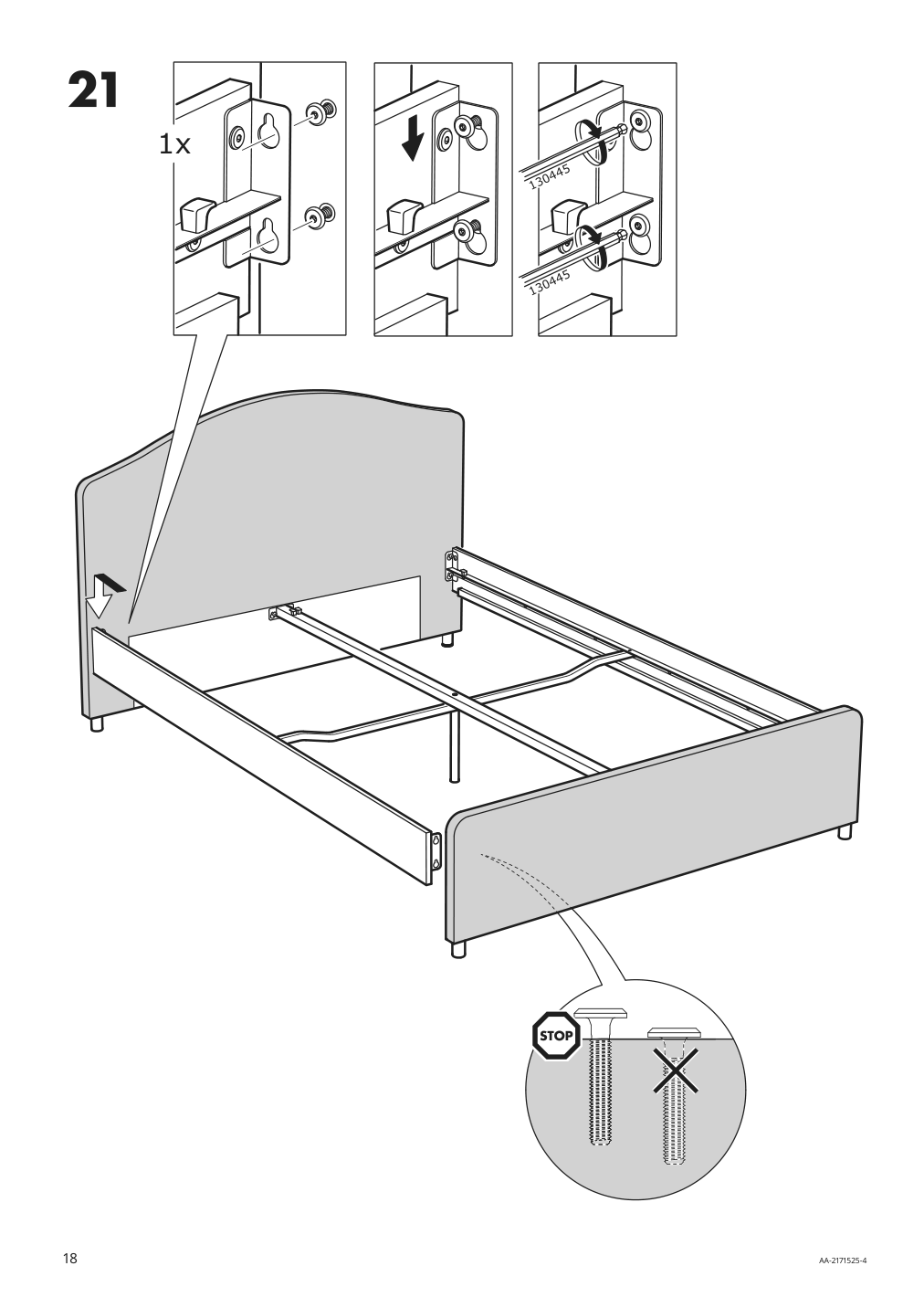 Assembly instructions for IKEA Hauga upholstered bed frame lofallet beige | Page 18 - IKEA HAUGA upholstered bed, 2 storage boxes  093.366.49