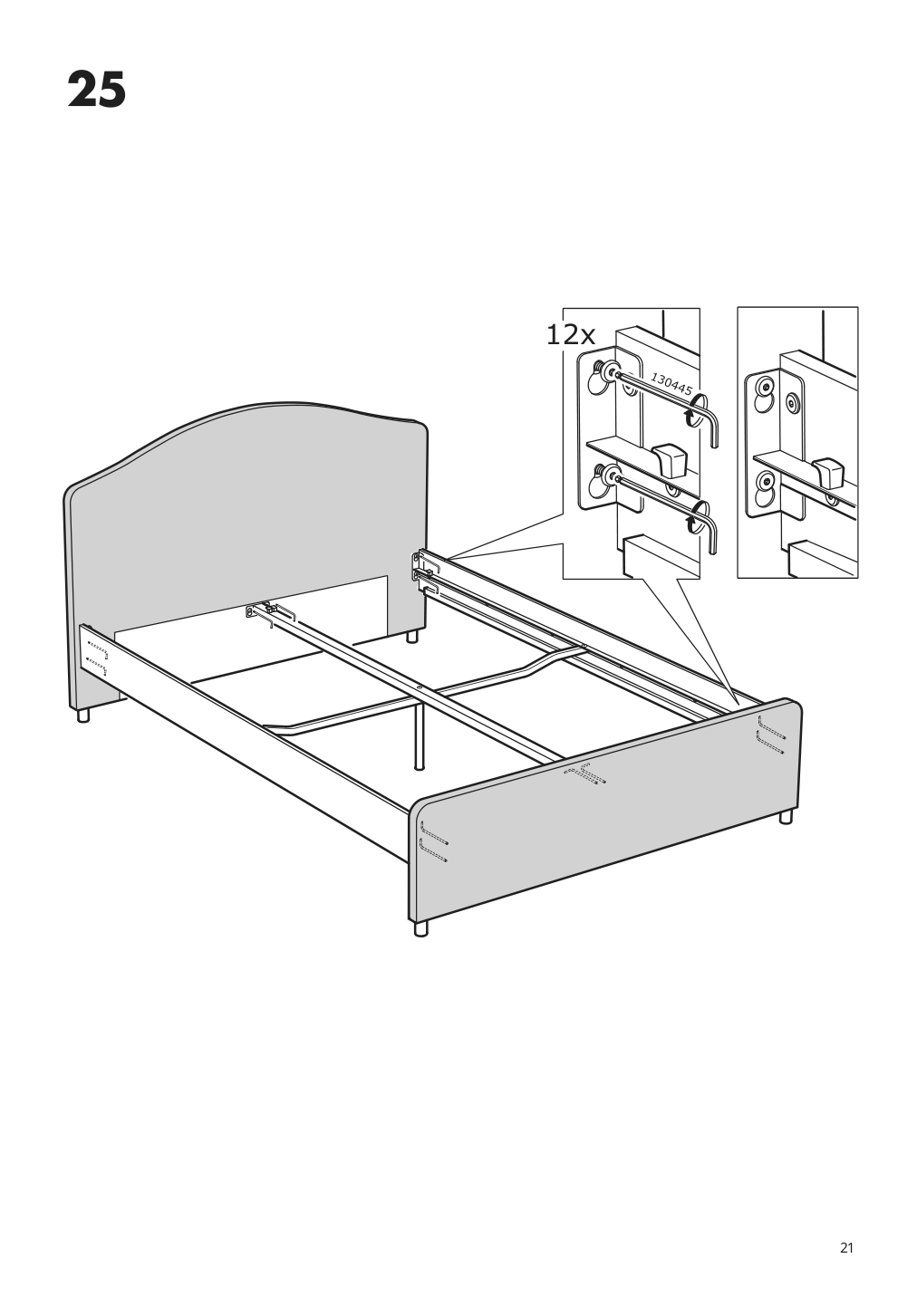 Assembly instructions for IKEA Hauga upholstered bed frame vissle gray | Page 21 - IKEA HAUGA bedroom furniture, set of 2 694.845.09