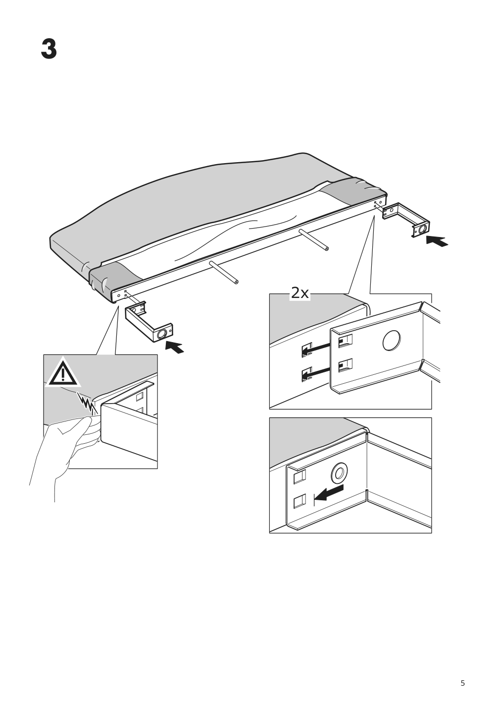 Assembly instructions for IKEA Hauga upholstered bed frame lofallet beige | Page 5 - IKEA HAUGA upholstered bed frame 504.463.29