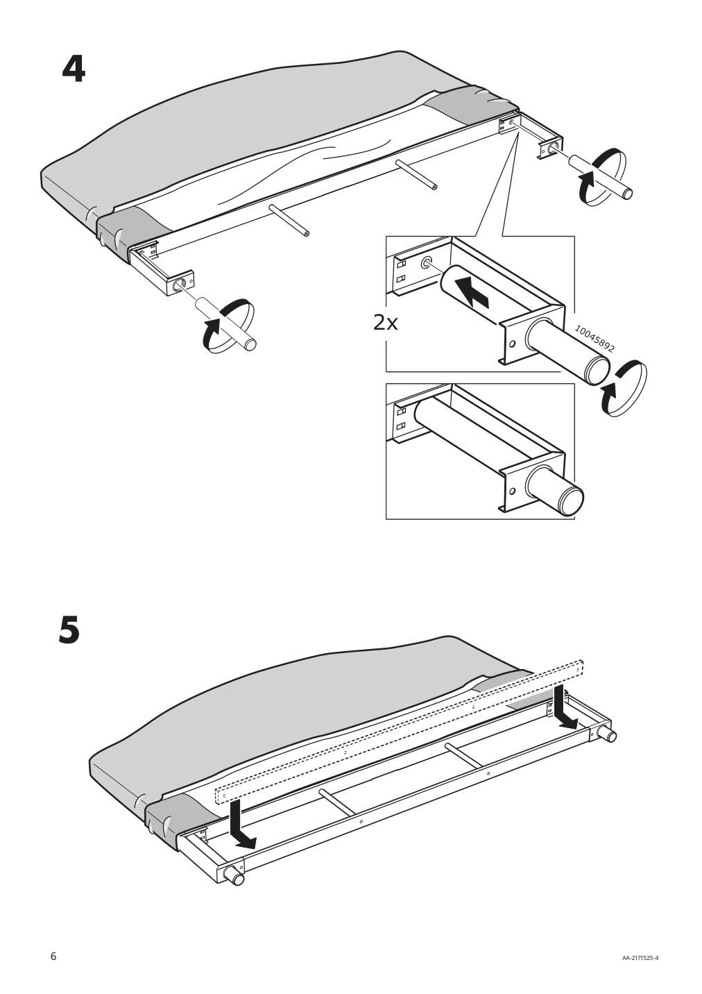 Assembly instructions for IKEA Hauga upholstered bed frame lofallet beige | Page 6 - IKEA HAUGA upholstered bed frame 504.463.29