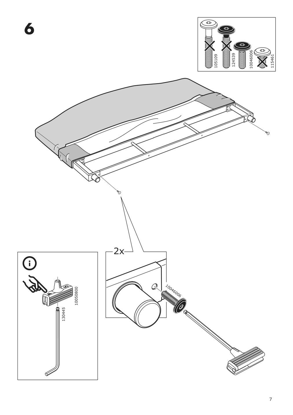 Assembly instructions for IKEA Hauga upholstered bed frame lofallet beige | Page 7 - IKEA HAUGA bedroom furniture, set of 3 294.833.85