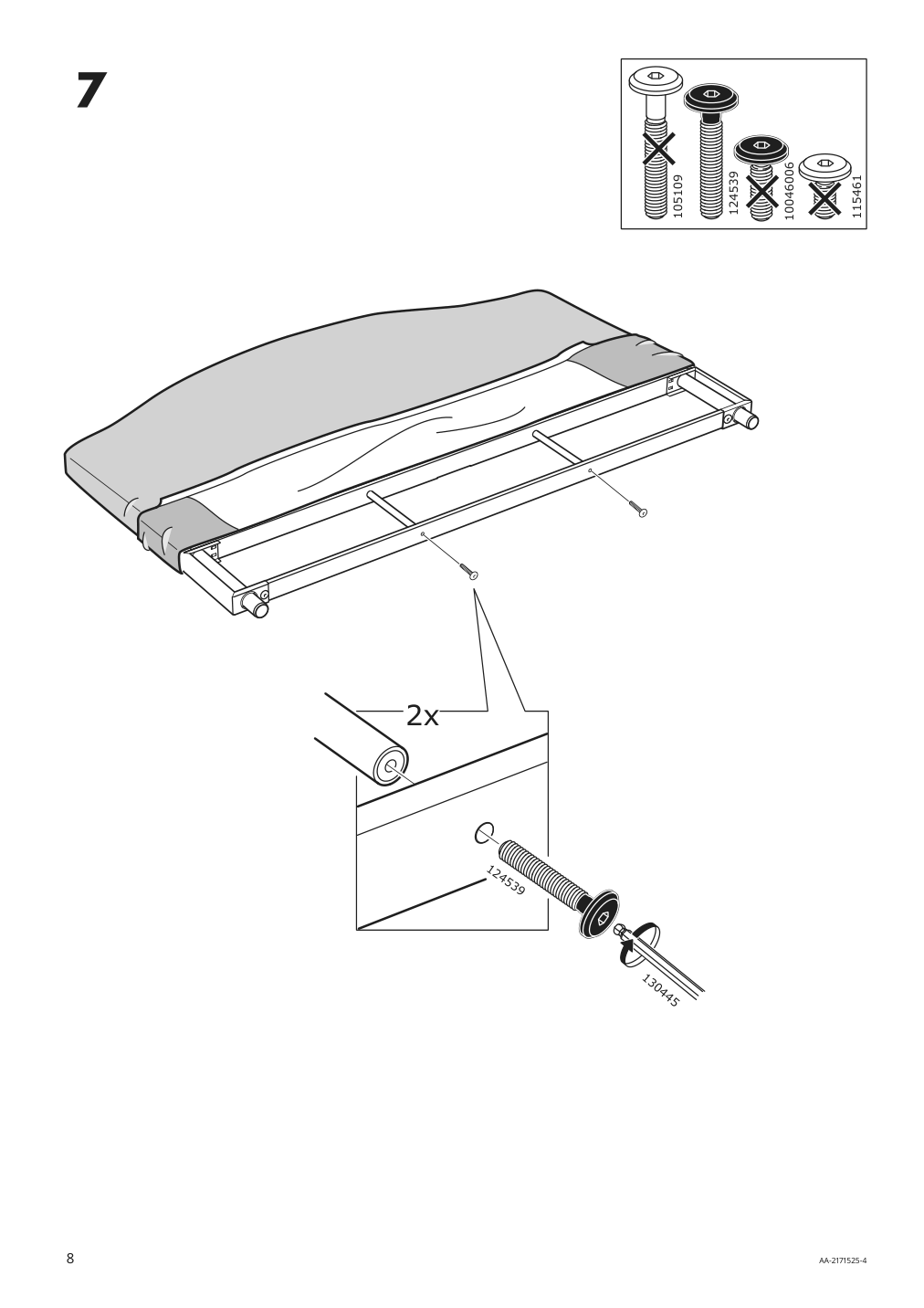 Assembly instructions for IKEA Hauga upholstered bed frame vissle gray | Page 8 - IKEA HAUGA upholstered bed frame 304.463.54