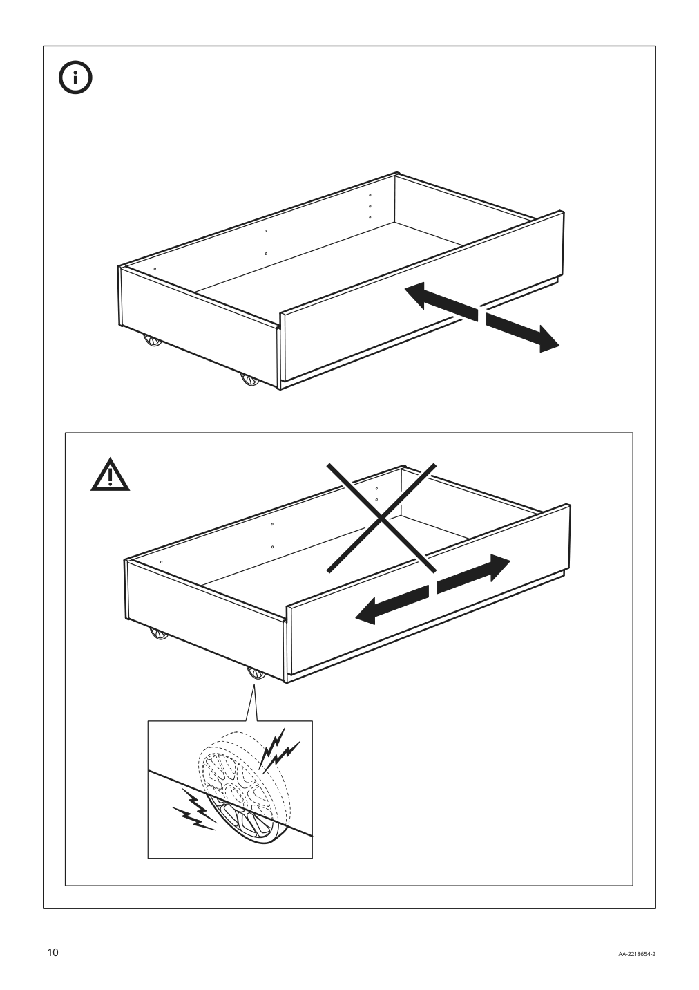 Assembly instructions for IKEA Hauga upholstered bed storage box lofallet beige | Page 10 - IKEA HAUGA upholstered bed, 4 storage boxes  393.366.19