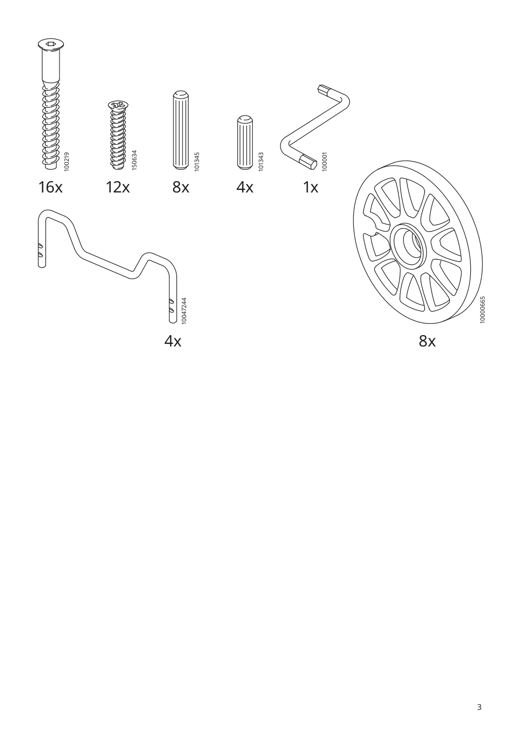 Assembly instructions for IKEA Hauga upholstered bed storage box lofallet beige | Page 3 - IKEA HAUGA upholstered bed, 4 storage boxes  393.366.19