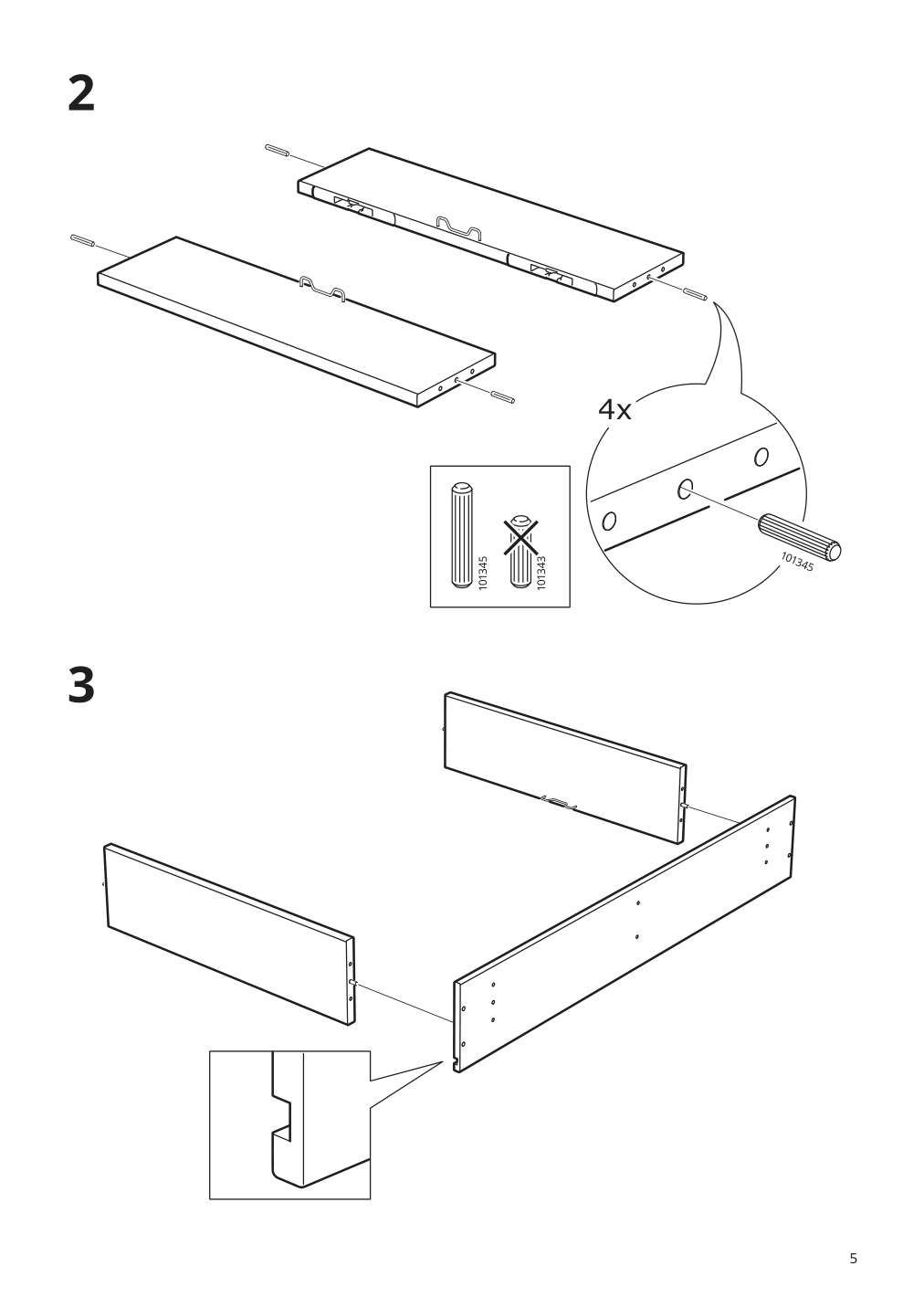 Assembly instructions for IKEA Hauga upholstered bed storage box lofallet beige | Page 5 - IKEA HAUGA upholstered bed, 2 storage boxes  093.366.49