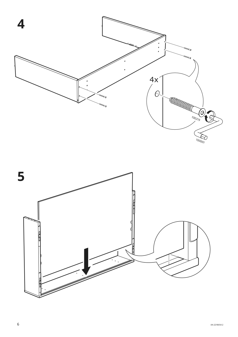 Assembly instructions for IKEA Hauga upholstered bed storage box lofallet beige | Page 6 - IKEA HAUGA upholstered bed, 2 storage boxes  093.366.49