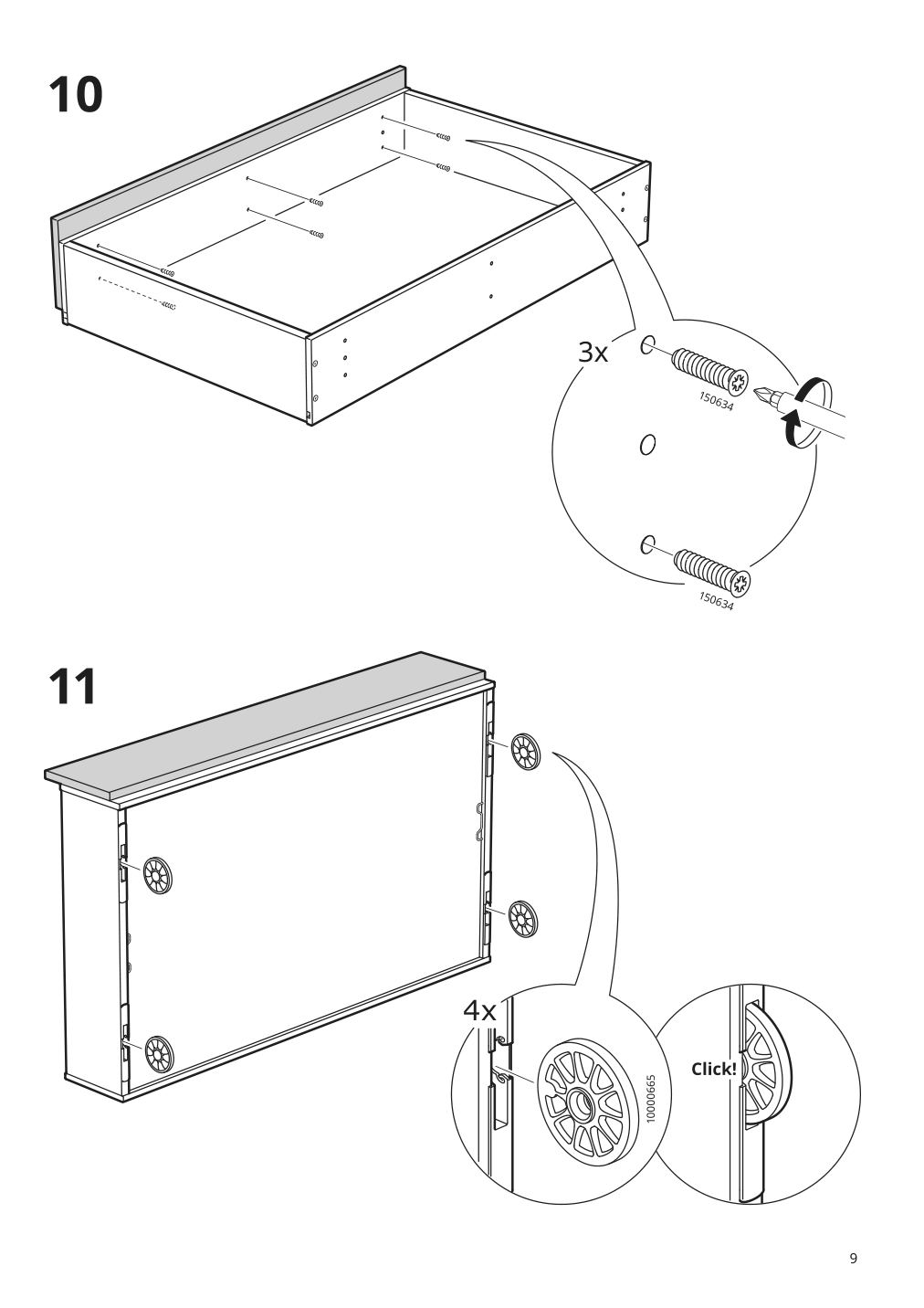 Assembly instructions for IKEA Hauga upholstered bed storage box lofallet beige | Page 9 - IKEA HAUGA upholstered bed, 4 storage boxes  393.366.19