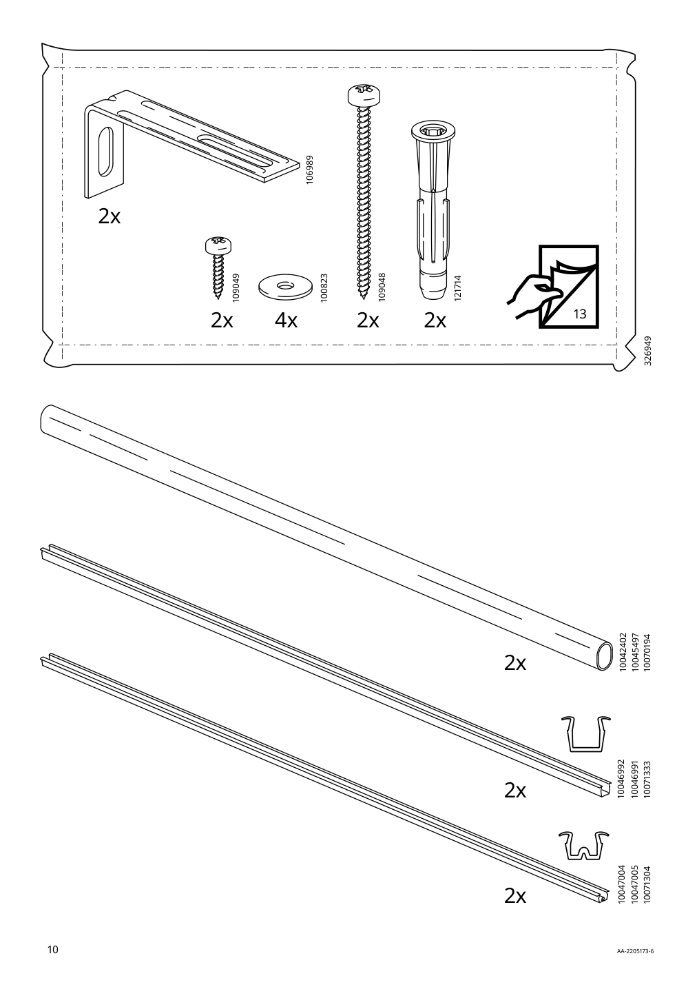 Assembly instructions for IKEA Hauga wardrobe with sliding doors gray | Page 10 - IKEA HAUGA wardrobe combination 293.882.32