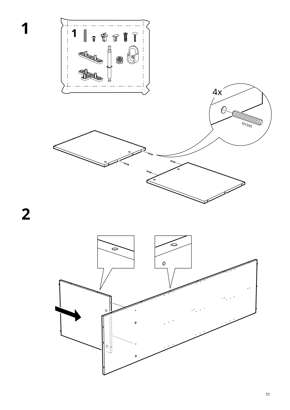 Assembly instructions for IKEA Hauga wardrobe with sliding doors gray | Page 11 - IKEA HAUGA wardrobe combination 293.882.32