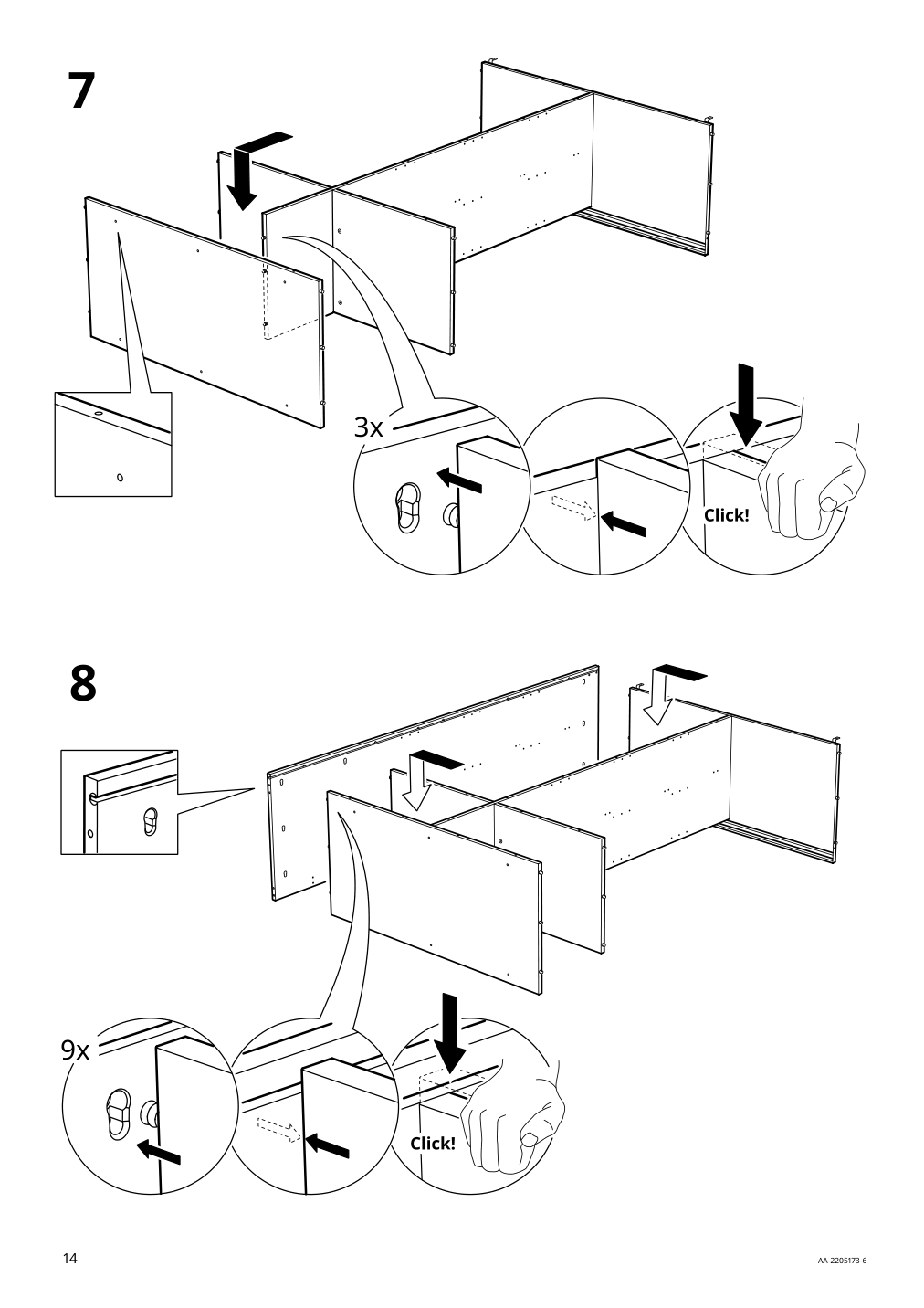 Assembly instructions for IKEA Hauga wardrobe with sliding doors gray | Page 14 - IKEA HAUGA wardrobe combination 293.882.32