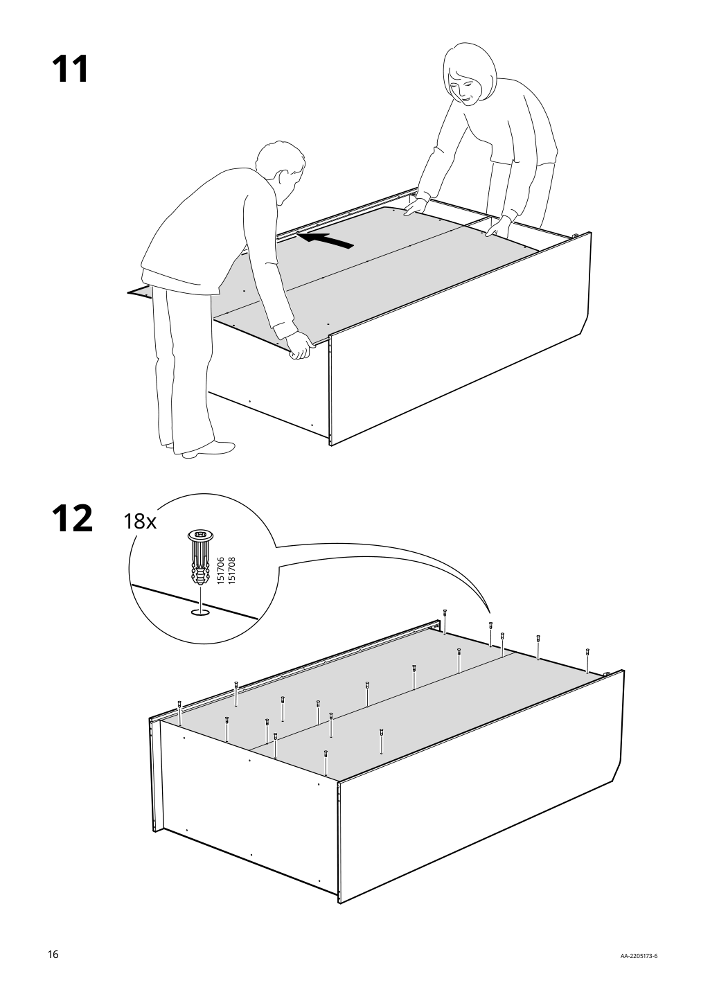 Assembly instructions for IKEA Hauga wardrobe with sliding doors gray | Page 16 - IKEA HAUGA wardrobe combination 293.882.32