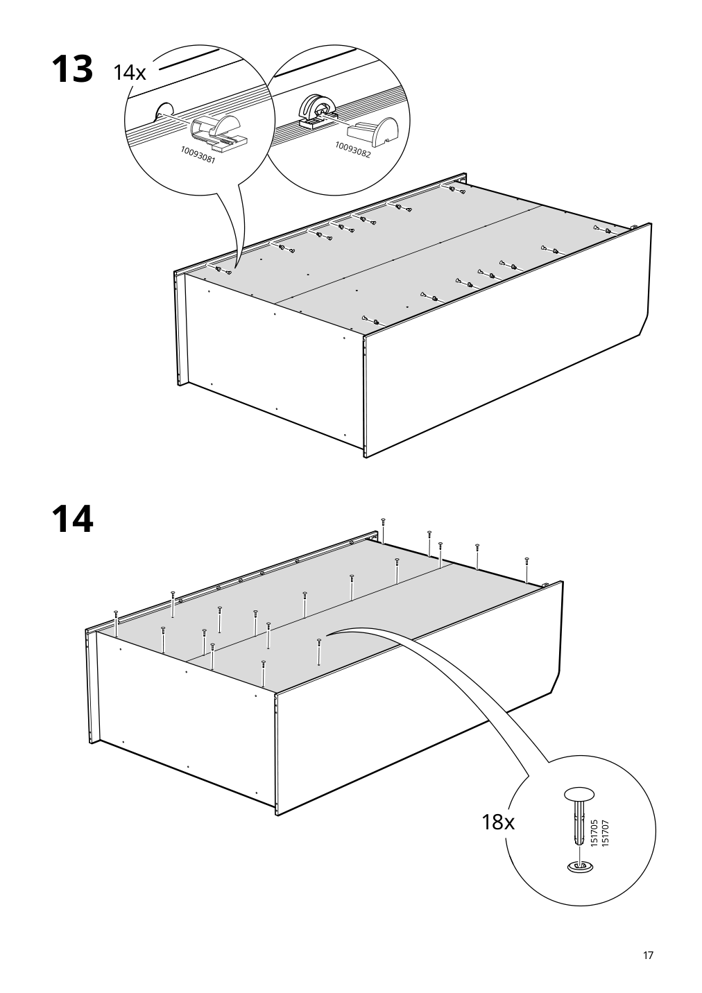 Assembly instructions for IKEA Hauga wardrobe with sliding doors gray | Page 17 - IKEA HAUGA wardrobe combination 293.882.32