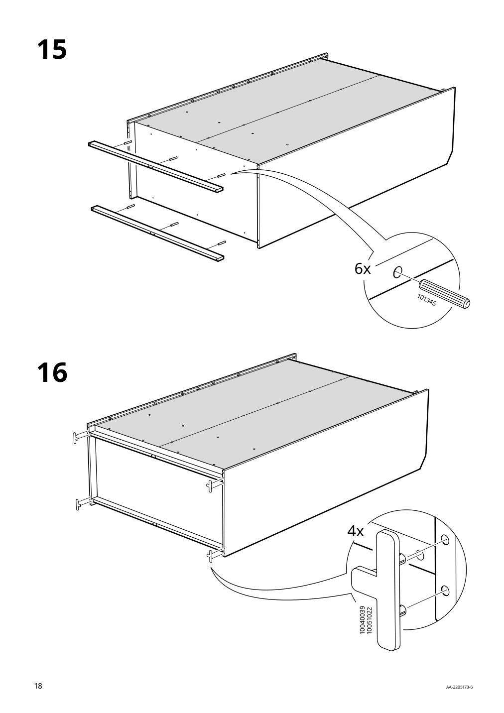 Assembly instructions for IKEA Hauga wardrobe with sliding doors gray | Page 18 - IKEA HAUGA wardrobe combination 293.882.32