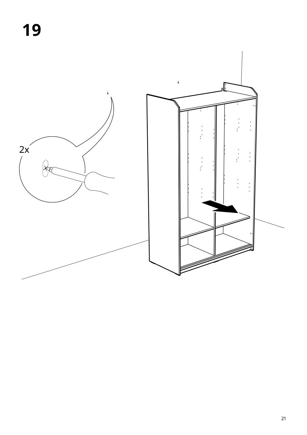 Assembly instructions for IKEA Hauga wardrobe with sliding doors gray | Page 21 - IKEA HAUGA wardrobe combination 293.882.32