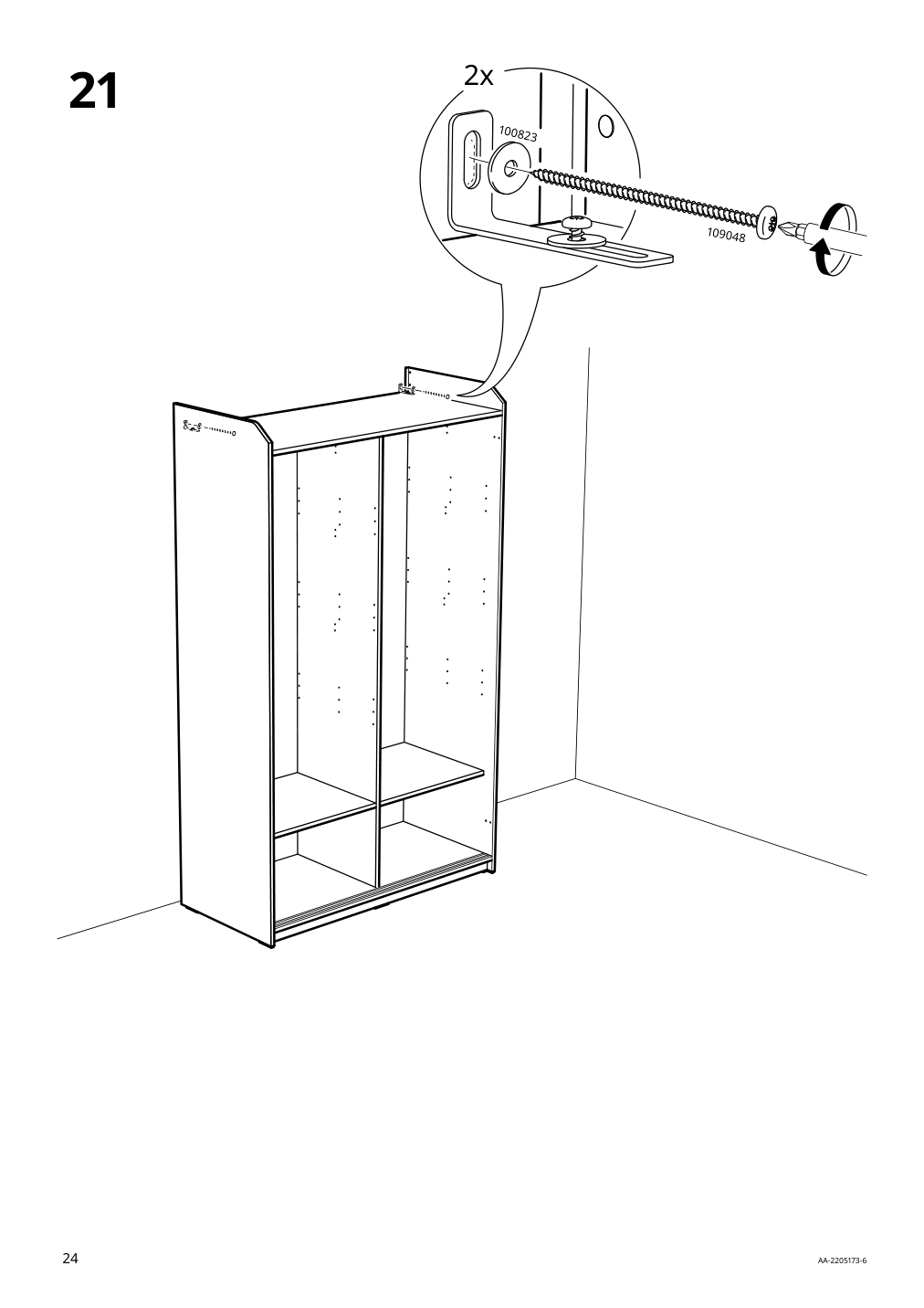 Assembly instructions for IKEA Hauga wardrobe with sliding doors gray | Page 24 - IKEA HAUGA wardrobe combination 293.882.32