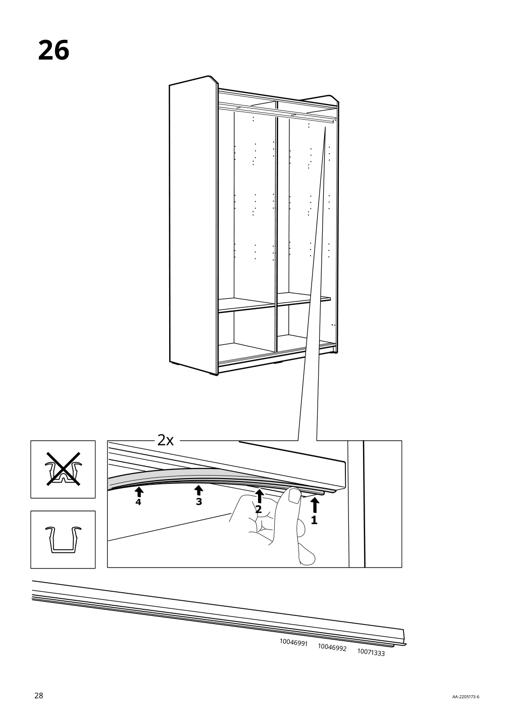 Assembly instructions for IKEA Hauga wardrobe with sliding doors gray | Page 28 - IKEA HAUGA wardrobe combination 293.882.32