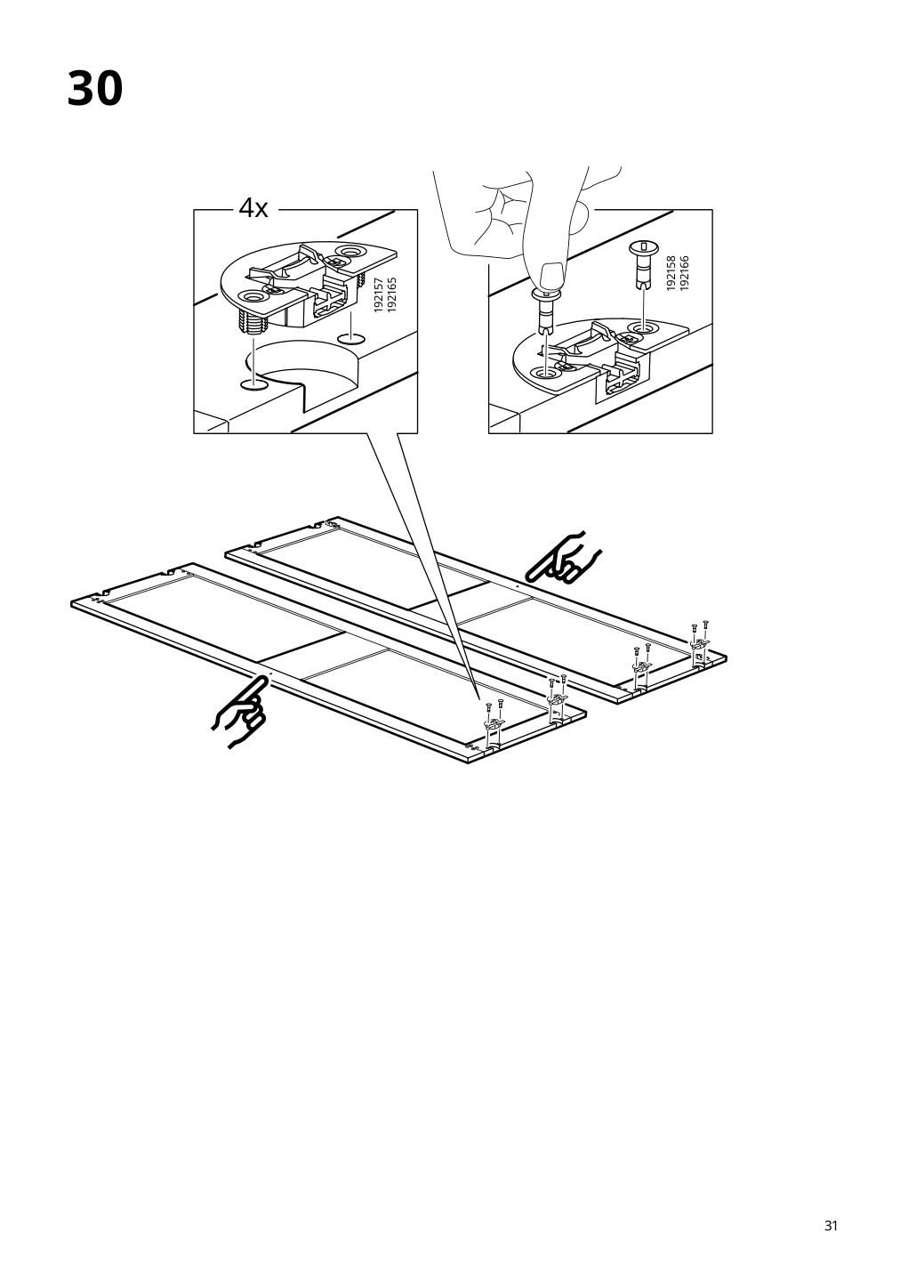 Assembly instructions for IKEA Hauga wardrobe with sliding doors gray | Page 31 - IKEA HAUGA wardrobe combination 293.882.32