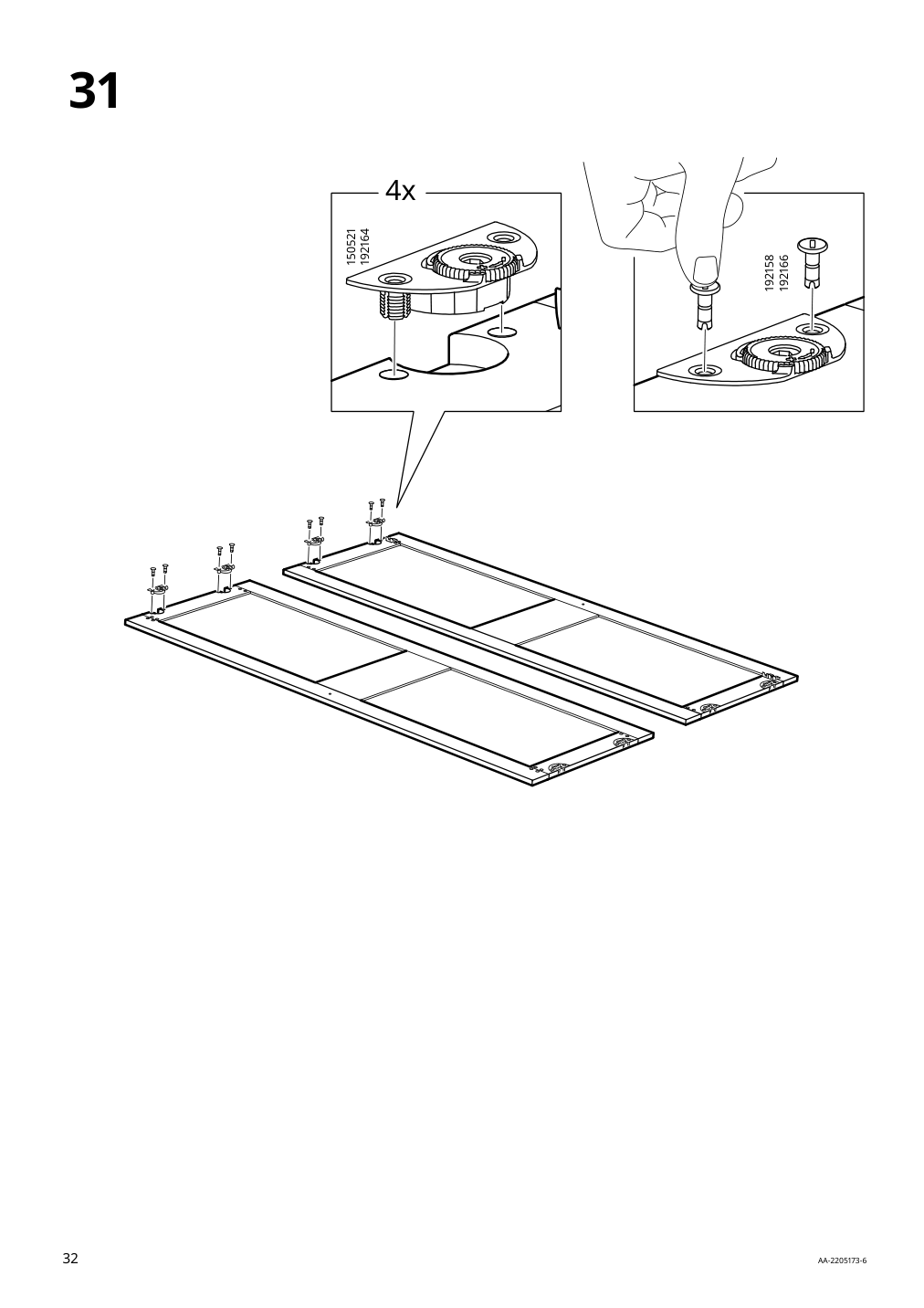 Assembly instructions for IKEA Hauga wardrobe with sliding doors gray | Page 32 - IKEA HAUGA wardrobe combination 293.882.32