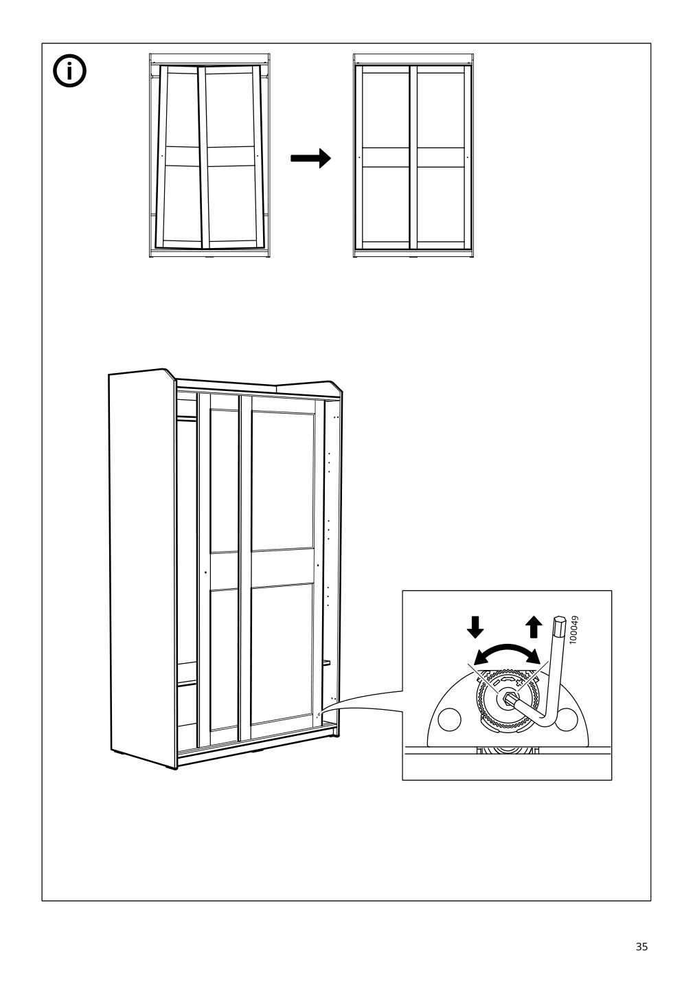 Assembly instructions for IKEA Hauga wardrobe with sliding doors gray | Page 35 - IKEA HAUGA wardrobe combination 293.882.32