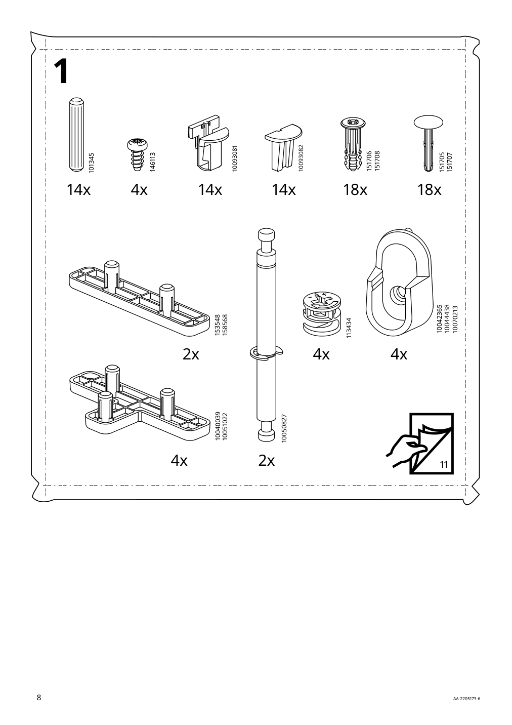 Assembly instructions for IKEA Hauga wardrobe with sliding doors gray | Page 8 - IKEA HAUGA wardrobe combination 293.882.32