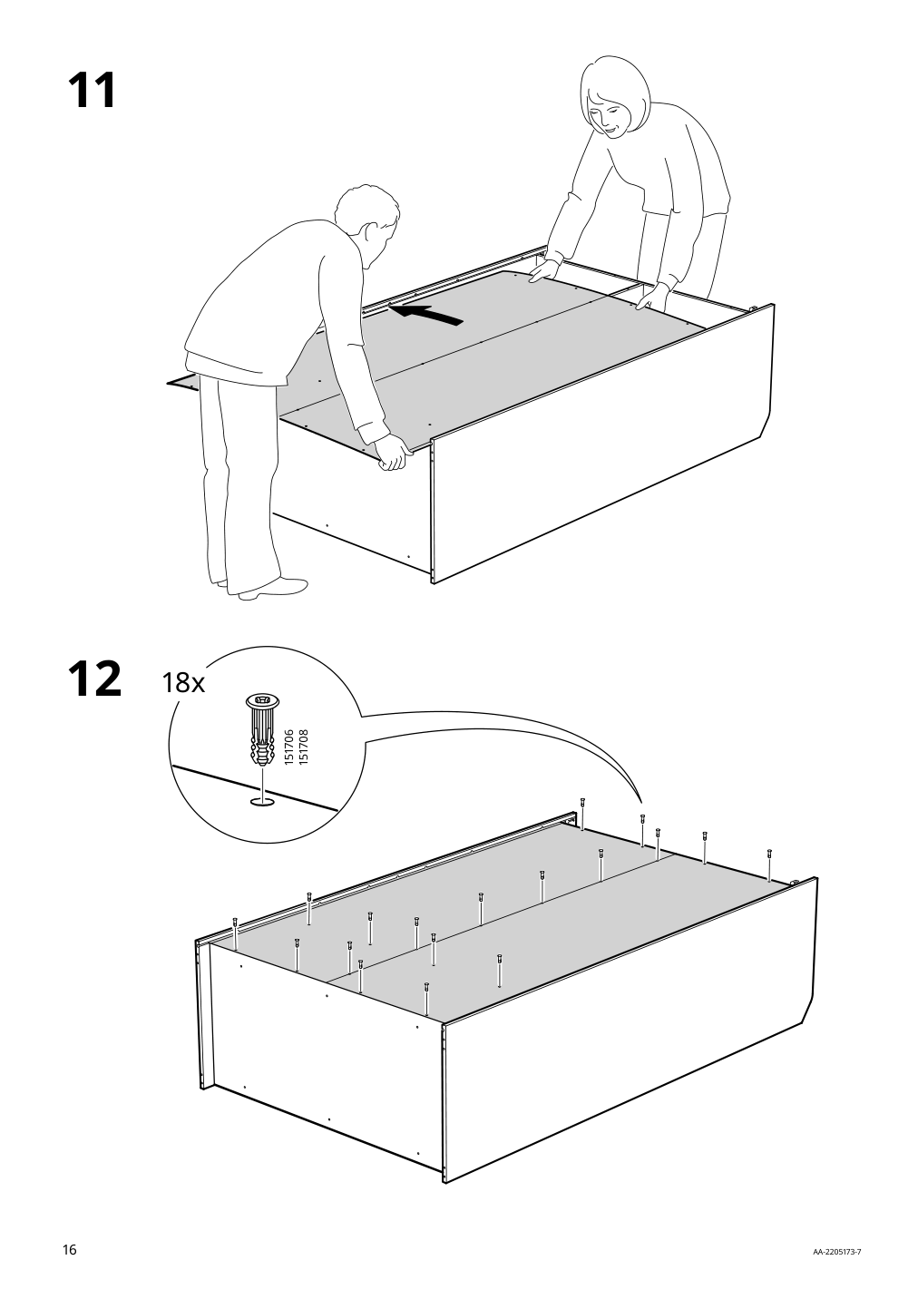 Assembly instructions for IKEA Hauga wardrobe with sliding doors white | Page 16 - IKEA HAUGA wardrobe with sliding doors 604.569.16